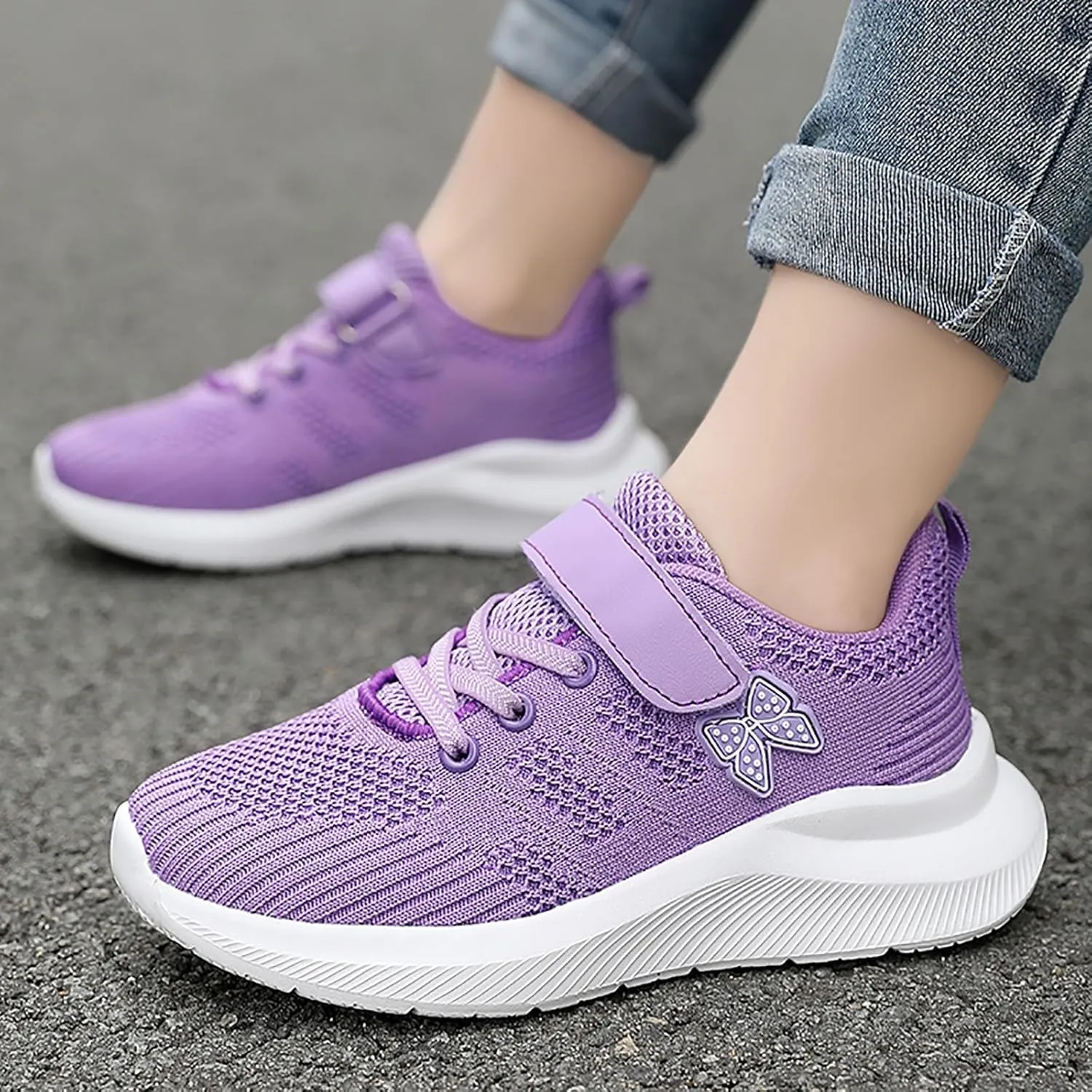 IWIHMIV Girls Athletic Shoes Toddler Tennis Shoes Sneakers for Boys Running Shoes Girls Boys Casual Breathable Sports Shoes
