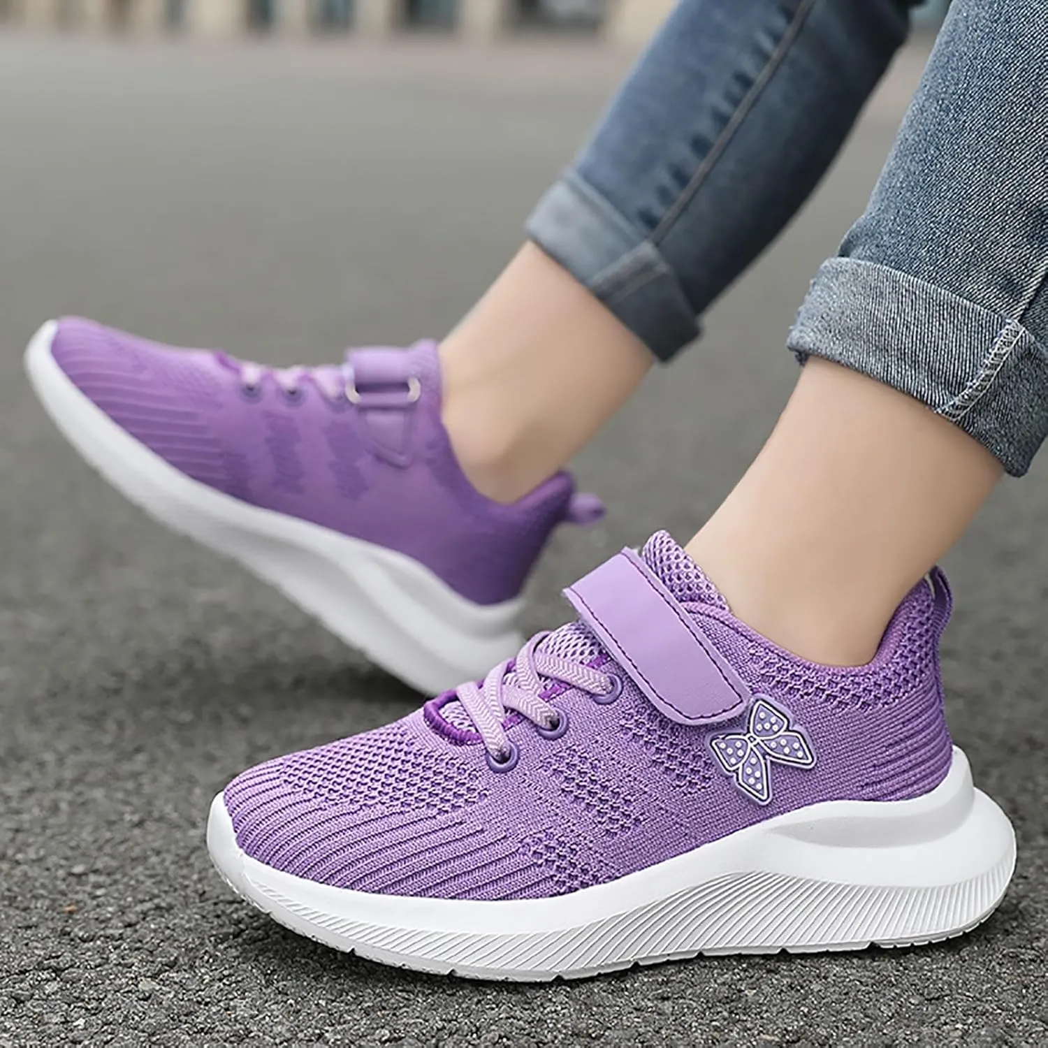 IWIHMIV Girls Athletic Shoes Toddler Tennis Shoes Sneakers for Boys Running Shoes Girls Boys Casual Breathable Sports Shoes