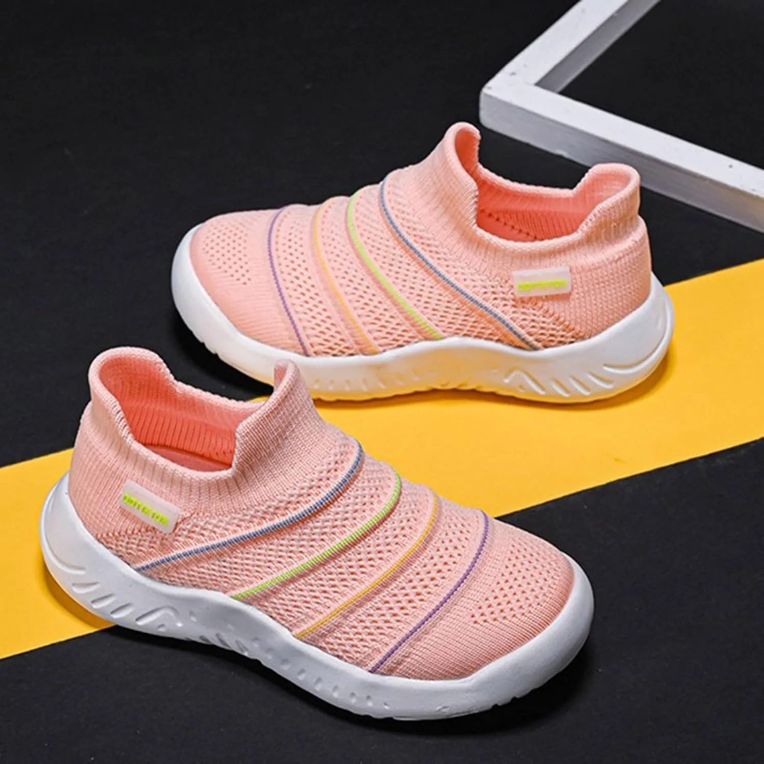 IWIHMIV Girls Running Shoes Kids Tennis Shoes Boys Girls Sneakers Lightweight Breathable Athletic Shoes for Toddler