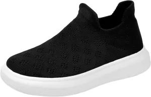 IWIHMIV Girls Slip On Sneakers Toddler Tennis Shoes Boys Casual Lightweight Breathable Running Walking Shoes