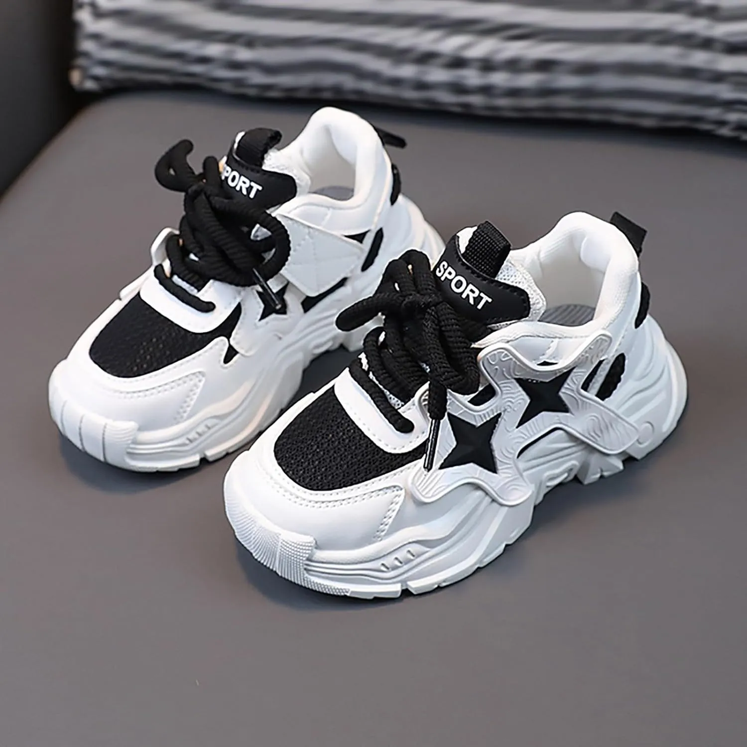 IWIHMIV Girls Sneakers Girls Tennis Shoes Kids Sneakers for Boys Girls Running Shoes Lightweight Breathable Sport Athletic Shoes
