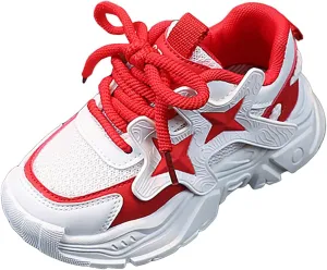 IWIHMIV Girls Sneakers Girls Tennis Shoes Kids Sneakers for Boys Girls Running Shoes Lightweight Breathable Sport Athletic Shoes