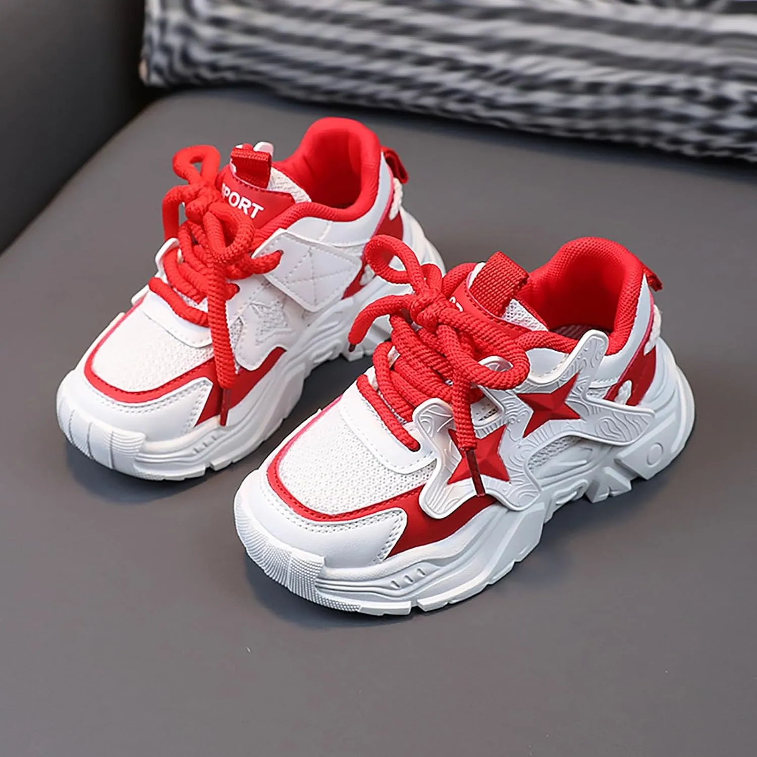 IWIHMIV Girls Sneakers Girls Tennis Shoes Kids Sneakers for Boys Girls Running Shoes Lightweight Breathable Sport Athletic Shoes