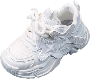 IWIHMIV Girls Sneakers Girls Tennis Shoes Kids Sneakers for Boys Girls Running Shoes Lightweight Breathable Sport Athletic Shoes