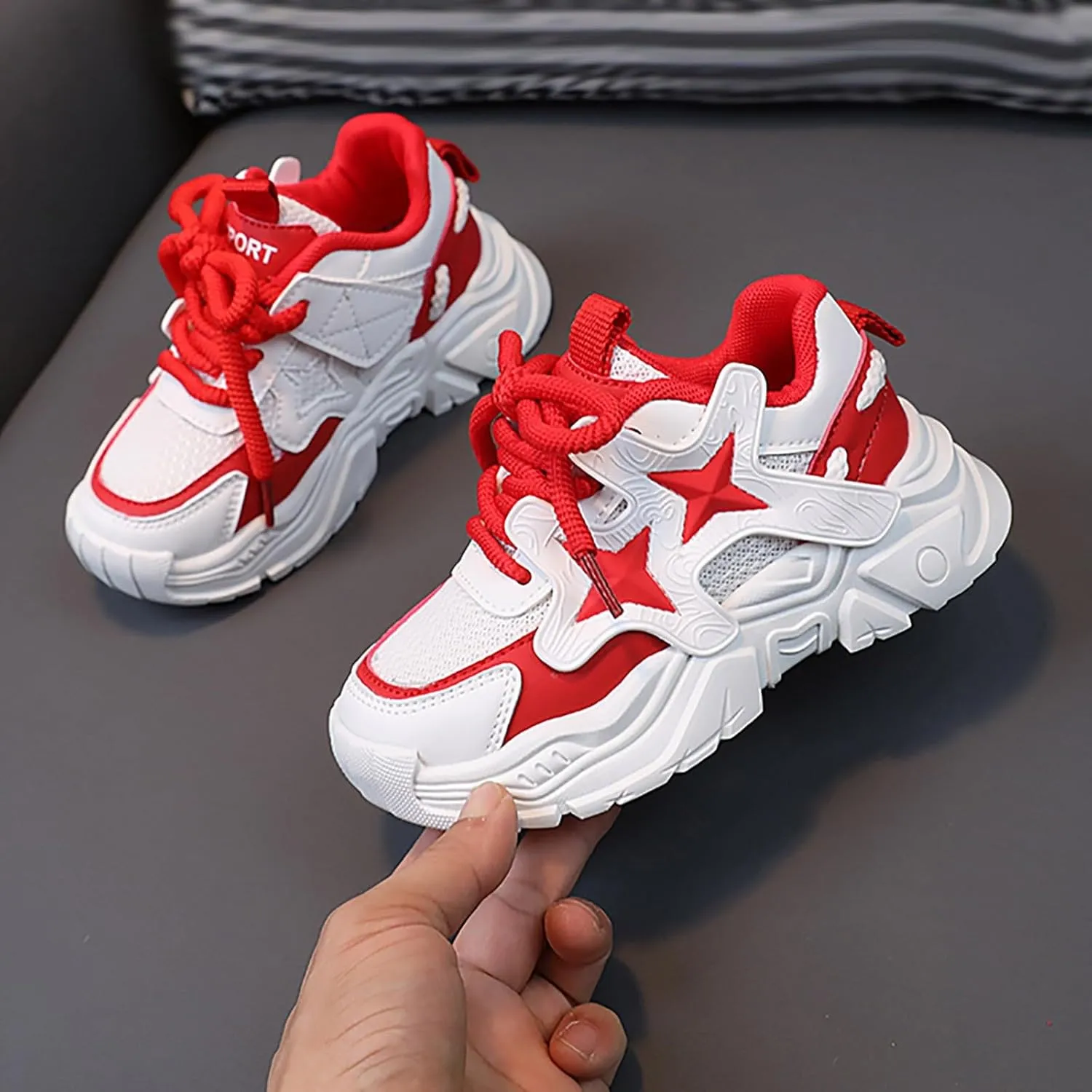 IWIHMIV Girls Sneakers Girls Tennis Shoes Kids Sneakers for Boys Girls Running Shoes Lightweight Breathable Sport Athletic Shoes