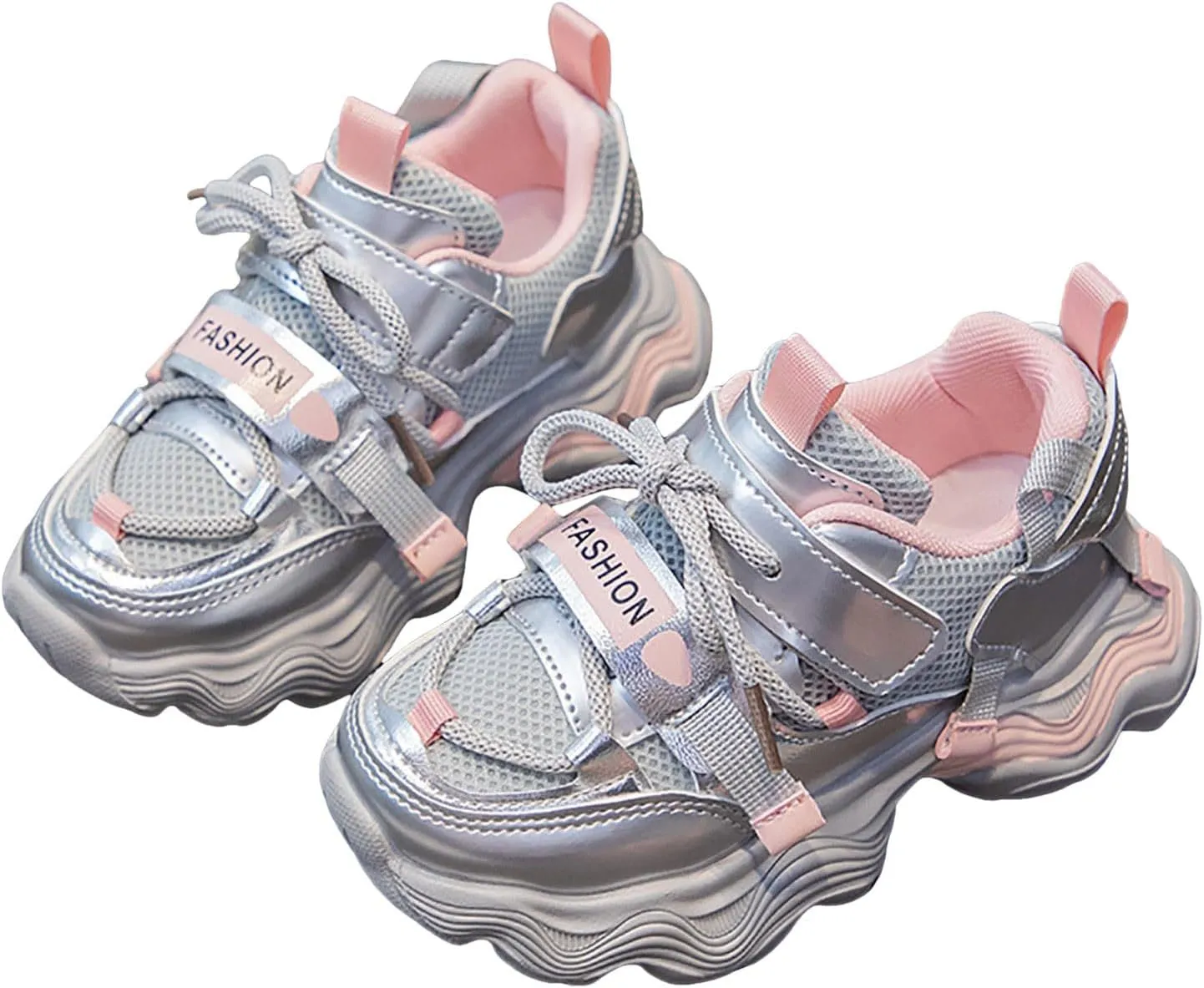 IWIHMIV Girls' Sneakers Toddler Walking Shoes Boys Sneakers Tennis Running Shoes Lace-up Lightweight Breathable Walking Shoes