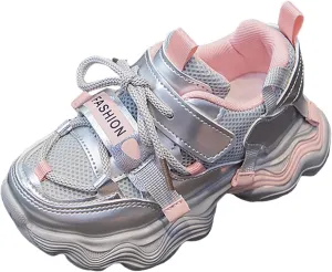 IWIHMIV Girls' Sneakers Toddler Walking Shoes Boys Sneakers Tennis Running Shoes Lace-up Lightweight Breathable Walking Shoes
