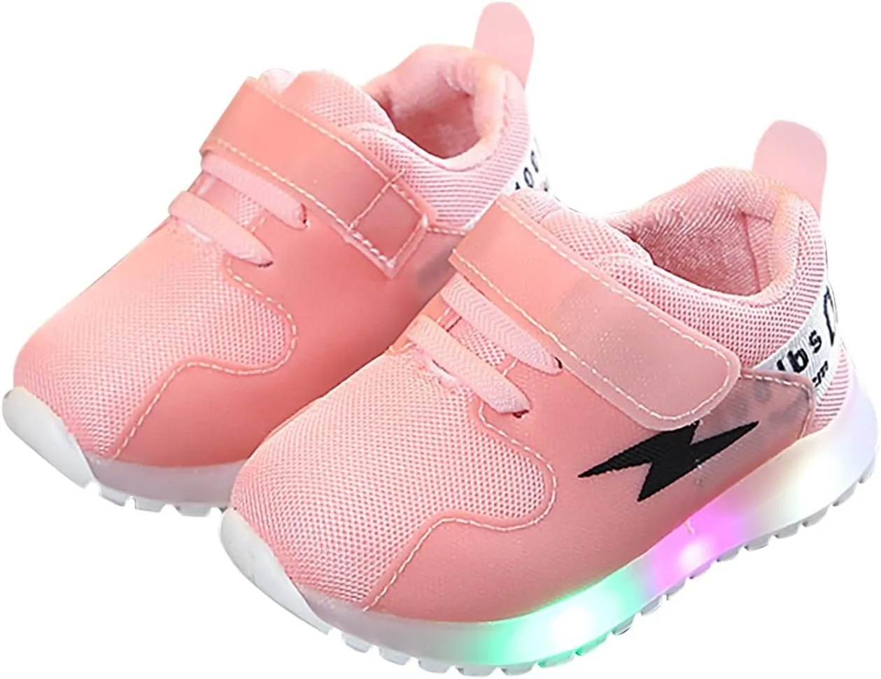 IWIHMIV Girls Tennis Shoes Baby Walking Shoes Boys LED Lights Lightweight Breathable Athletic Running Sneakers