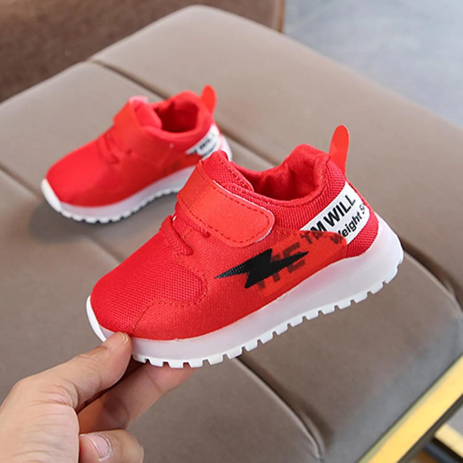 IWIHMIV Girls Tennis Shoes Baby Walking Shoes Boys LED Lights Lightweight Breathable Athletic Running Sneakers