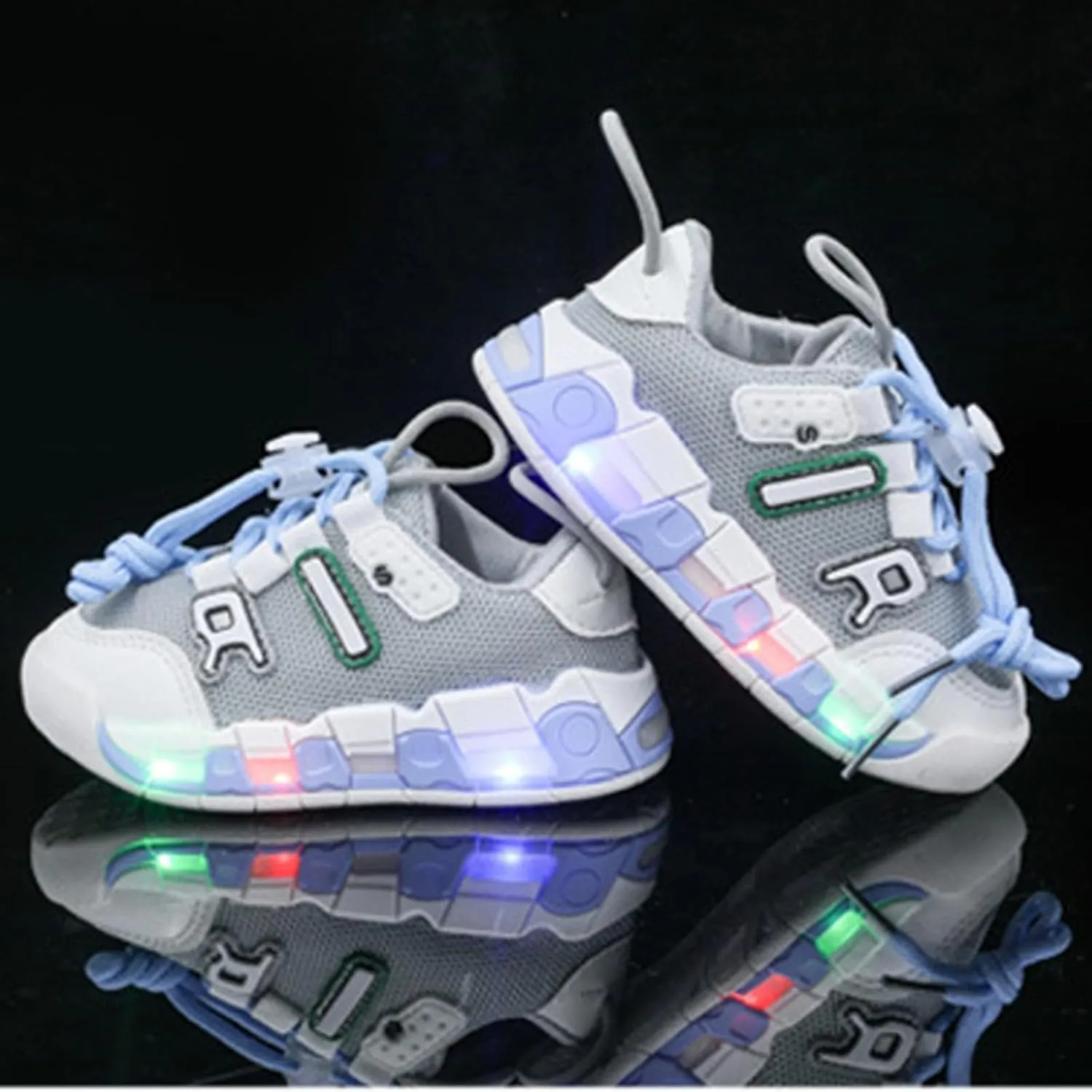 IWIHMIV Girls Tennis Shoes Boys Sneakers Led Lights Kids Tennis Shoes Breathable Athletic Shoes Walking Shoes for Boys and Girls