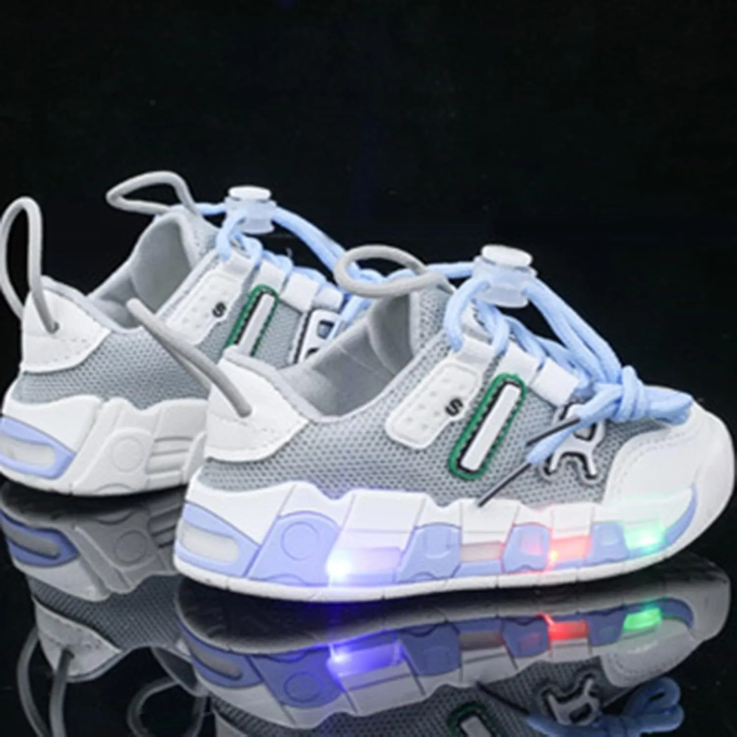 IWIHMIV Girls Tennis Shoes Boys Sneakers Led Lights Kids Tennis Shoes Breathable Athletic Shoes Walking Shoes for Boys and Girls