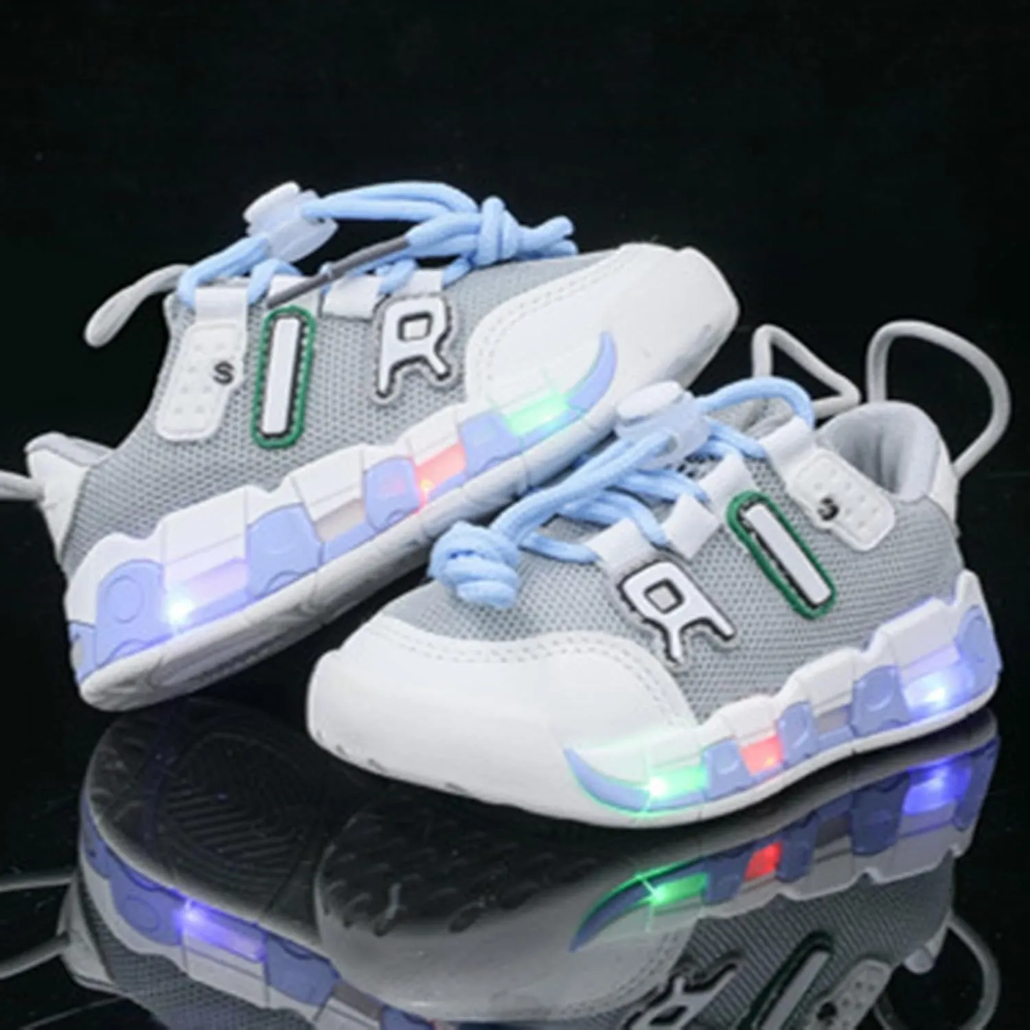 IWIHMIV Girls Tennis Shoes Boys Sneakers Led Lights Kids Tennis Shoes Breathable Athletic Shoes Walking Shoes for Boys and Girls