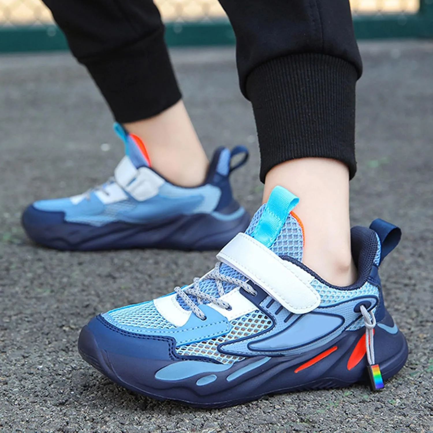 IWIHMIV Kids Sneakers Boys Non Slip Running Tennis Shoes Lightweight Breathable Sport Athletic Shoes