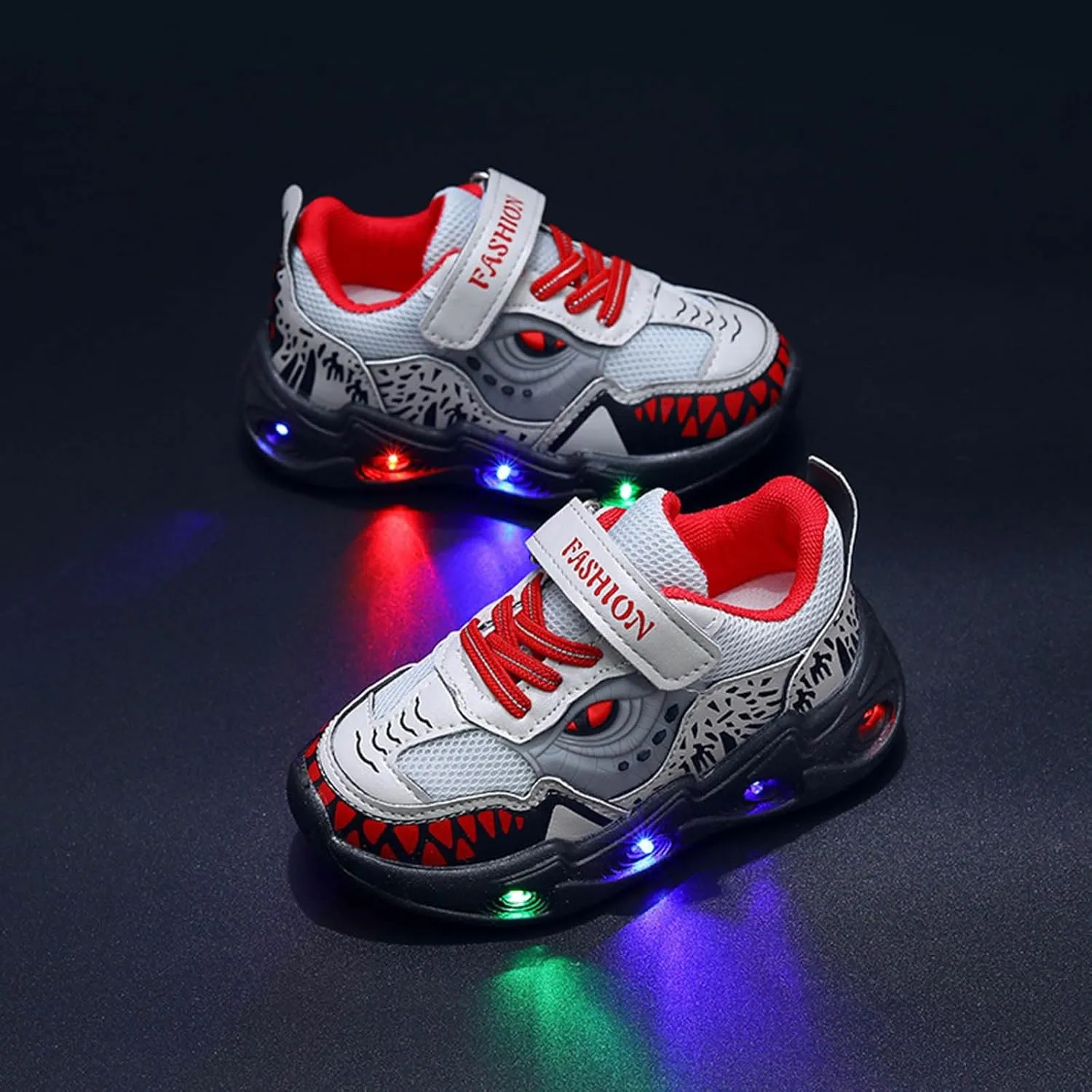 IWIHMIV Kids Sneakers Kids Tennis Shoes Light Up Toddler Slip On Shoes Girls and Boys Lightweight Running Athletic Sneakers Shoes
