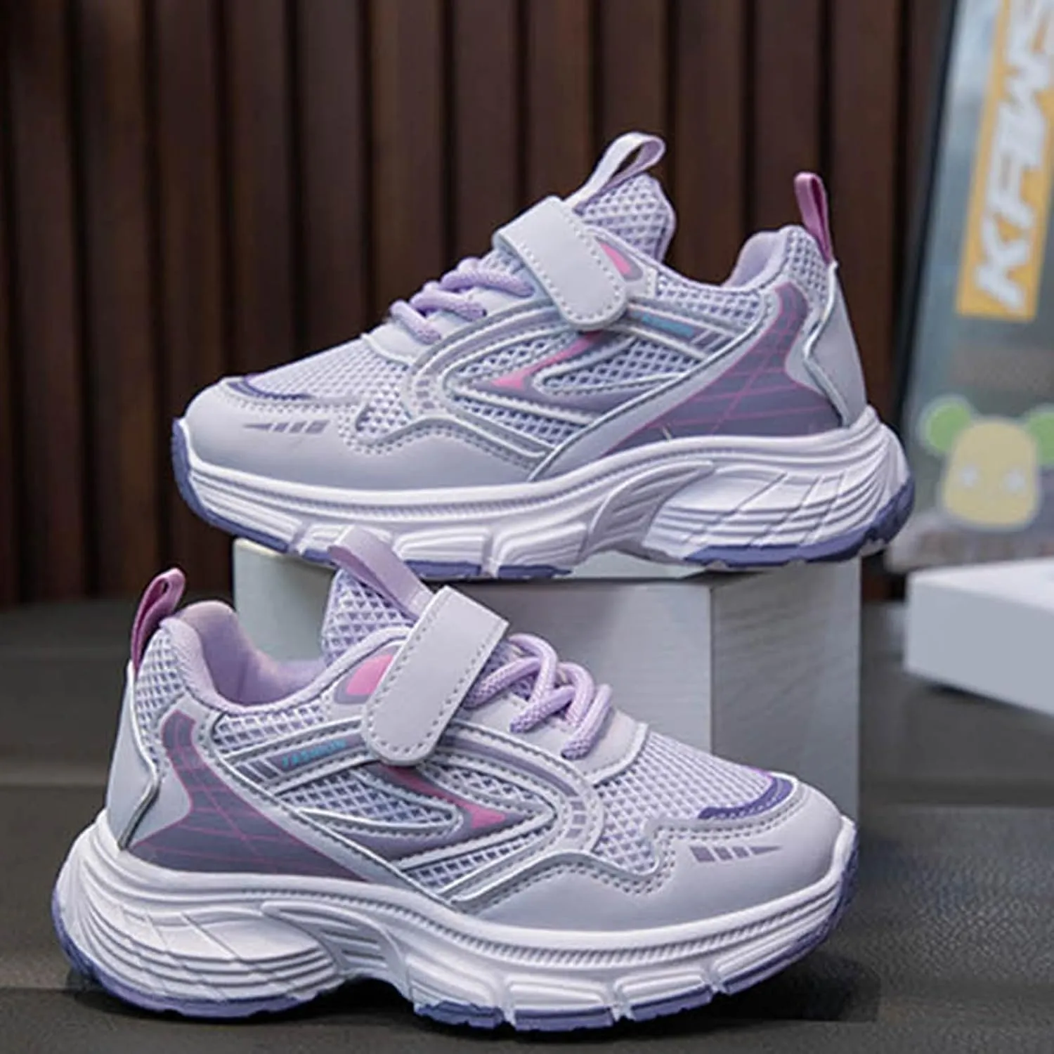 IWIHMIV Kids Sneakers Toddler Slip On Shoes Kids Tennis Running Shoes Athletic Lightweight Sports Walking Sneakers for Boys Girls