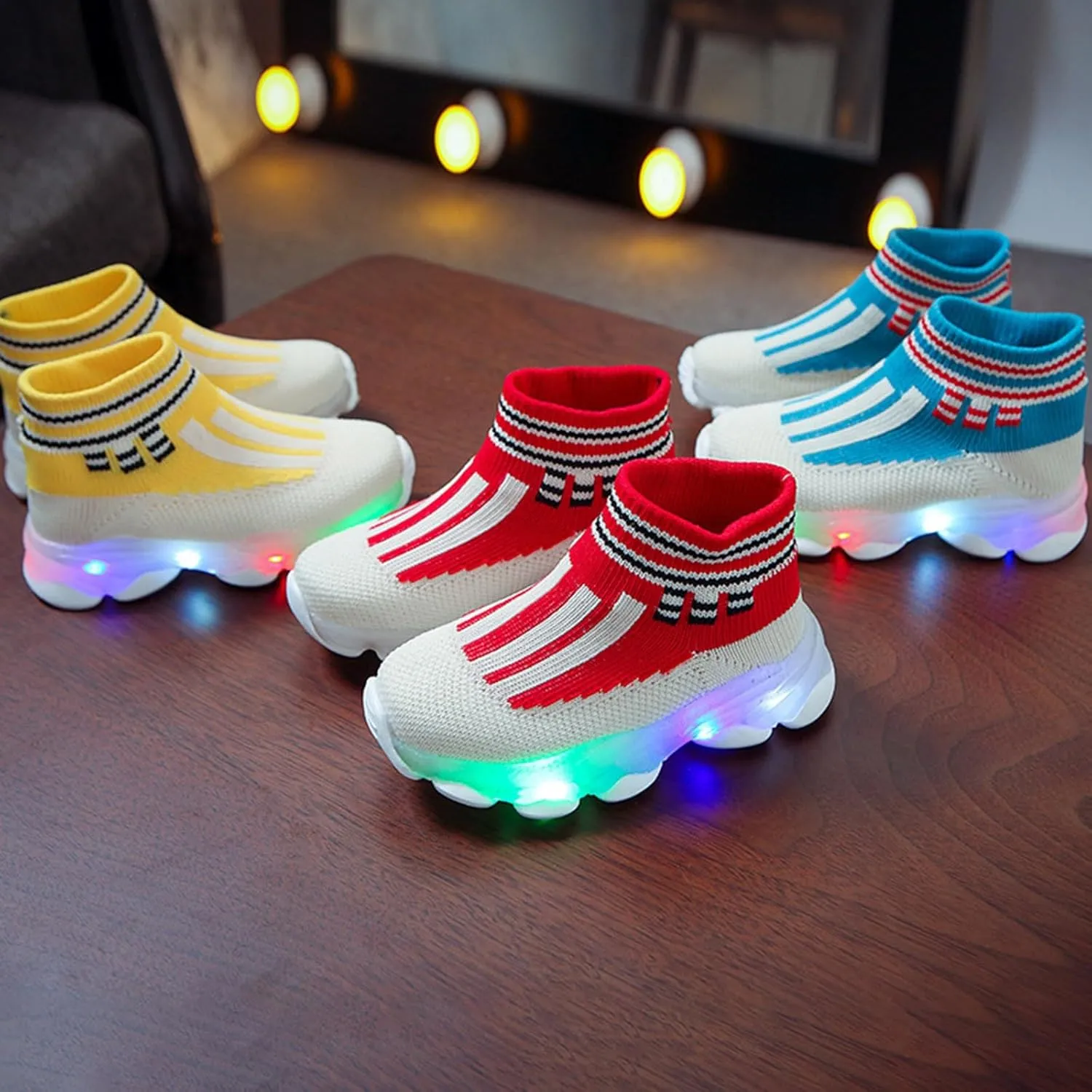 IWIHMIV Kids Tennis Shoes Girls Breathable Shoes Boys Tennis Glitter Athletic Running Sneakers Girls Slip On Sneakers