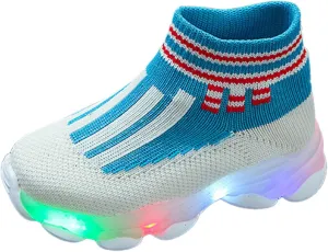 IWIHMIV Kids Tennis Shoes Girls Breathable Shoes Boys Tennis Glitter Athletic Running Sneakers Girls Slip On Sneakers