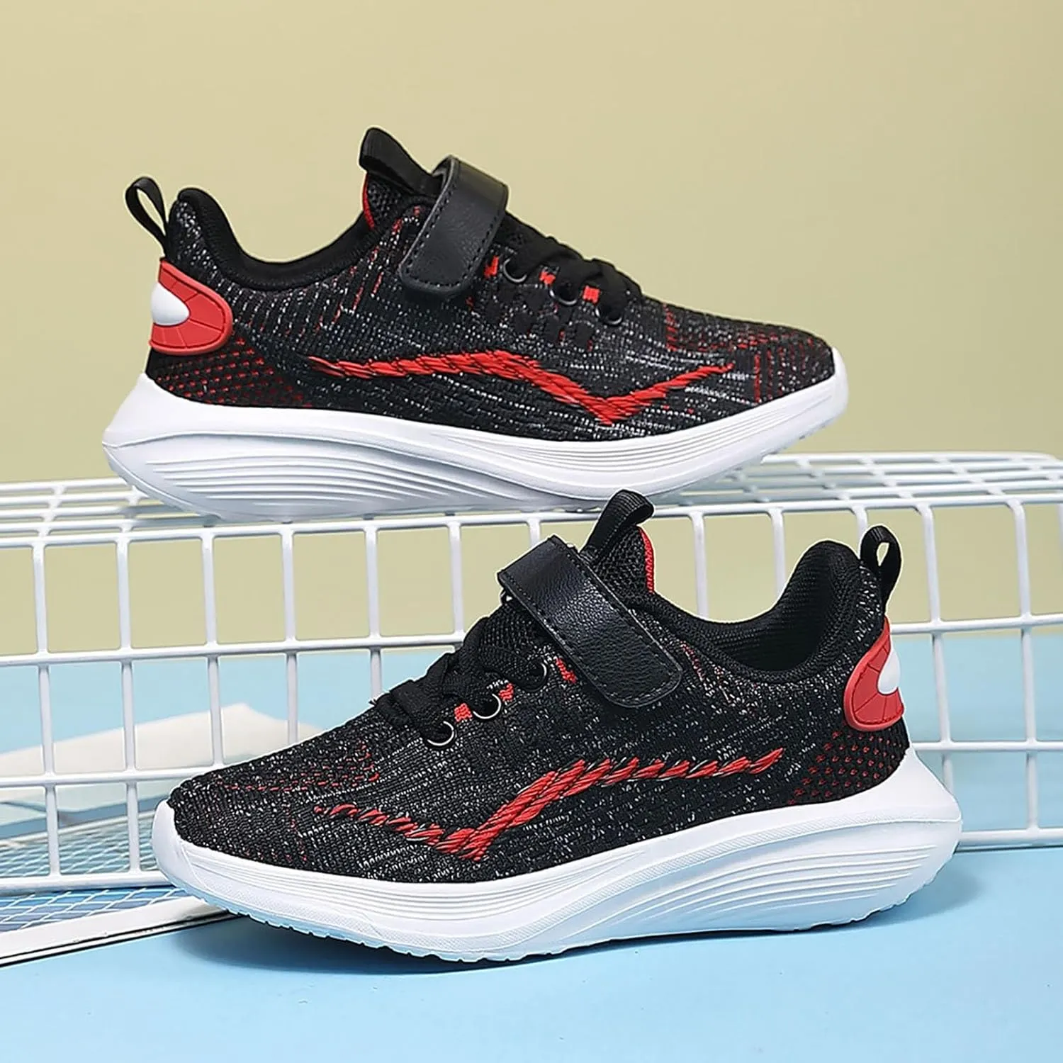 IWIHMIV Kids Tennis Shoes Toddler Slip On Shoes Boys Girls Non Slip Sneakers Lightweight Athletic Walking Running Shoes