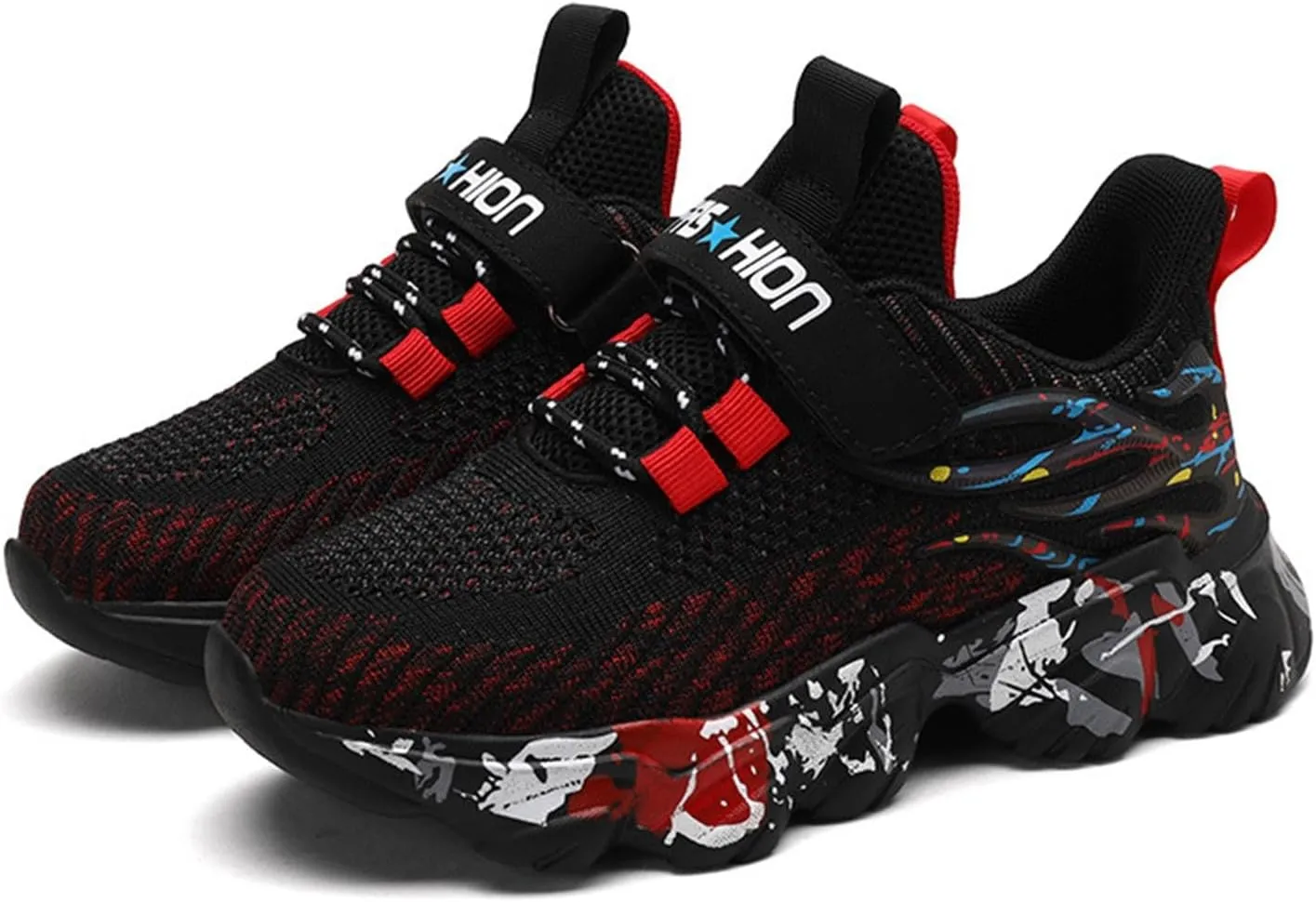 IWIHMIV Kids Tennis Shoes Toddler Slip On Shoes Toddler Boys Breathable Non Slip Sneakers Running Walking Sports Shoes