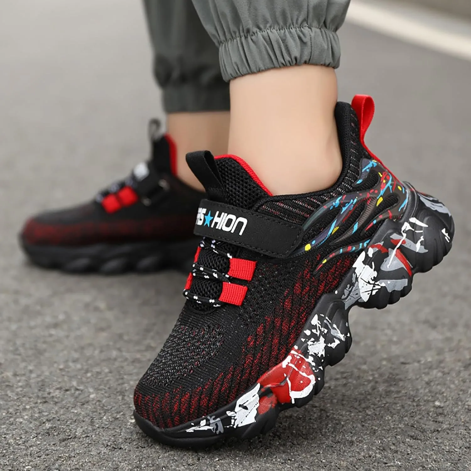 IWIHMIV Kids Tennis Shoes Toddler Slip On Shoes Toddler Boys Breathable Non Slip Sneakers Running Walking Sports Shoes