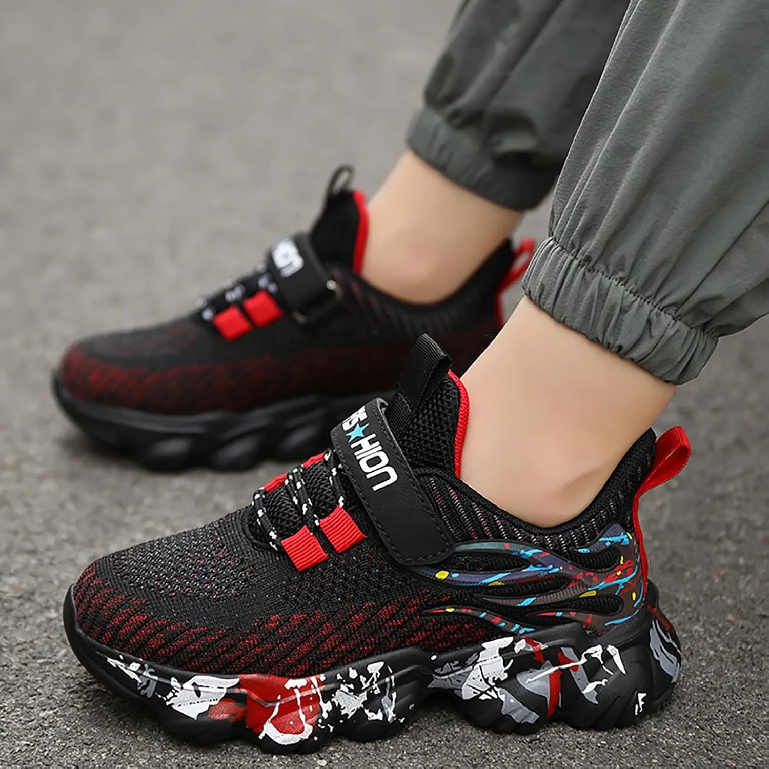 IWIHMIV Kids Tennis Shoes Toddler Slip On Shoes Toddler Boys Breathable Non Slip Sneakers Running Walking Sports Shoes