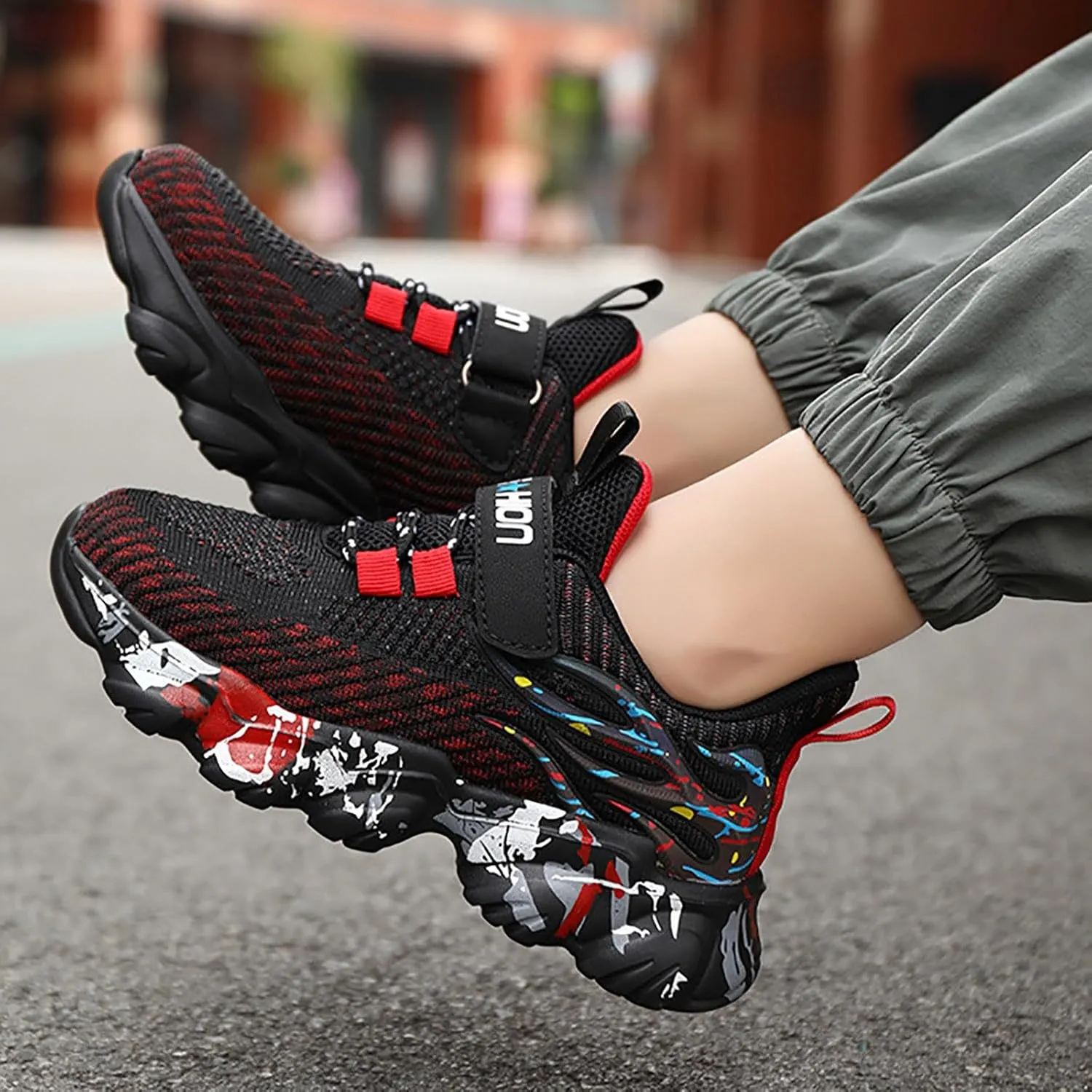 IWIHMIV Kids Tennis Shoes Toddler Slip On Shoes Toddler Boys Breathable Non Slip Sneakers Running Walking Sports Shoes