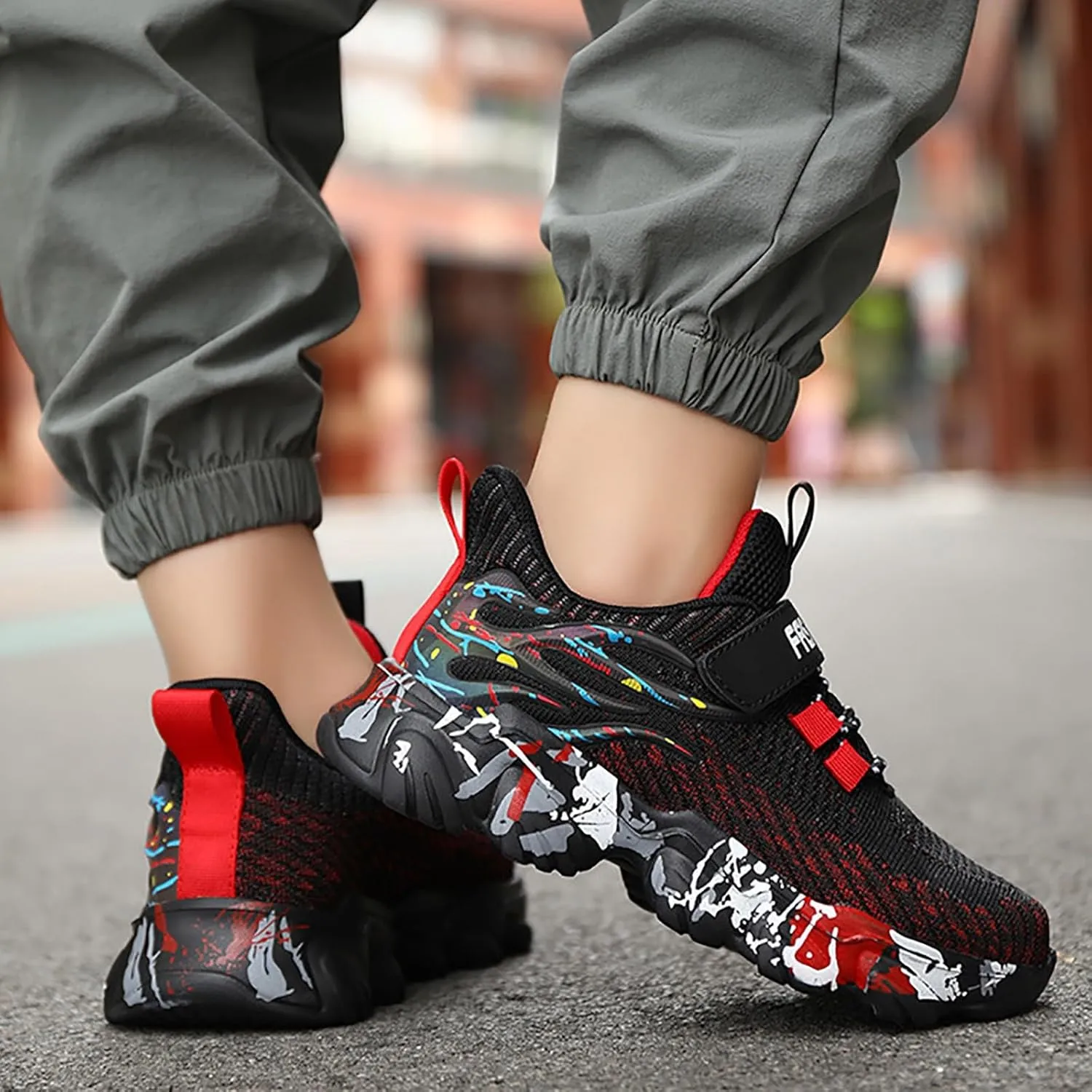 IWIHMIV Kids Tennis Shoes Toddler Slip On Shoes Toddler Boys Breathable Non Slip Sneakers Running Walking Sports Shoes