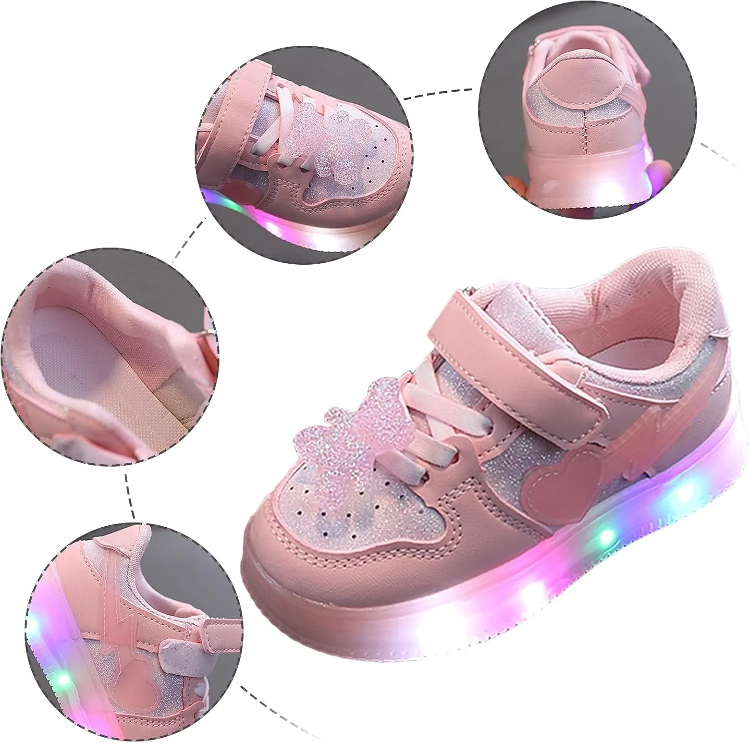 IWIHMIV Kids Walking Shoes Kids Sneakers Boys Girls Running Tennis Shoes Athletic Sports Casual Light Up Shoes for Kids