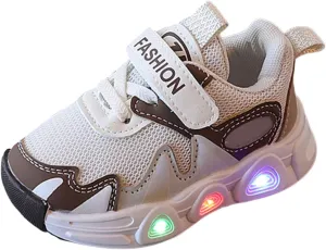 IWIHMIV Light Up Shoes for Girls Kids Athletic Running Shoes Toddler Boys Lightweight Breathable Tennis Sneakers