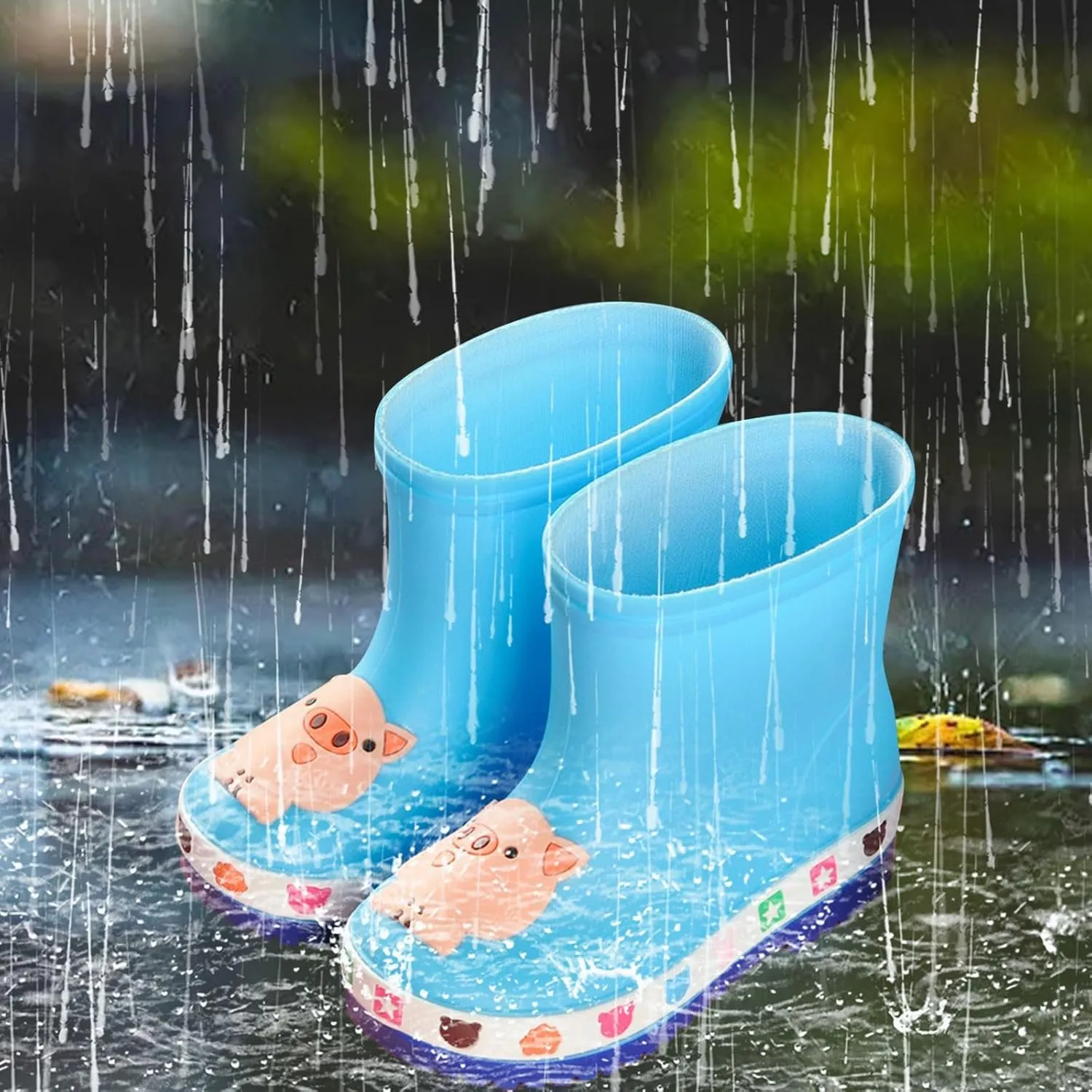 IWIHMIV Rain Boots for Boys Toddler Rain Boots Baby Rain Boots Short Rain Boots for Toddler Lightweight And Waterproof Rain Boots