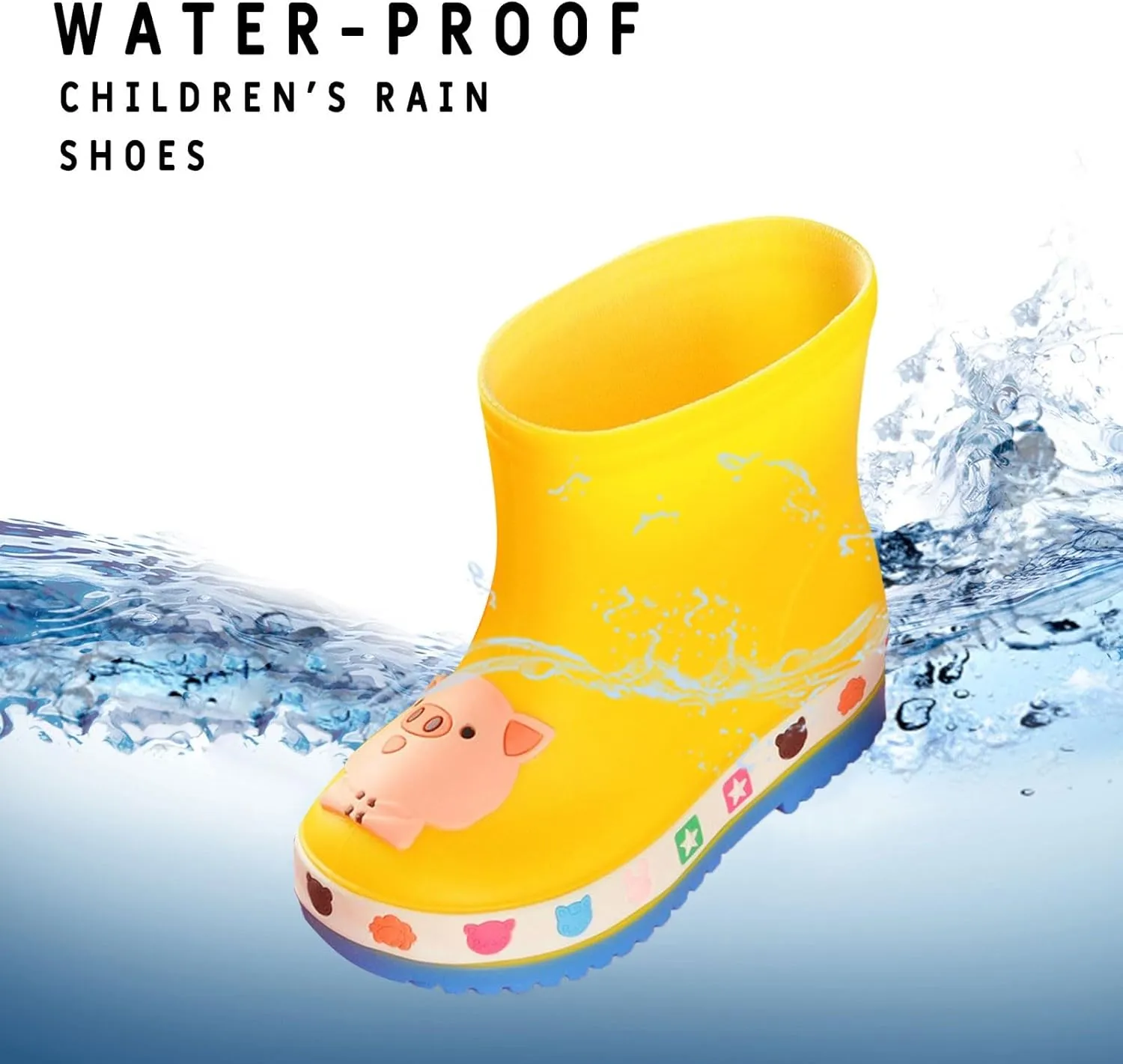 IWIHMIV Rain Boots for Boys Toddler Rain Boots Baby Rain Boots Short Rain Boots for Toddler Lightweight And Waterproof Rain Boots