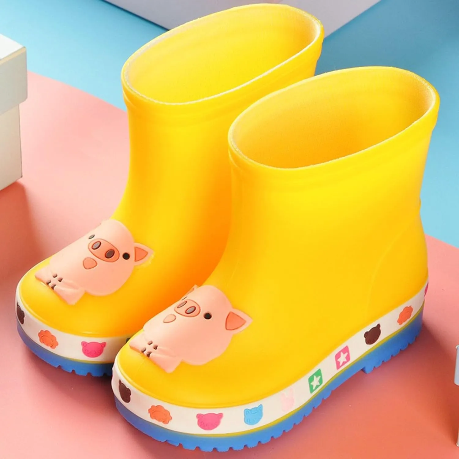 IWIHMIV Rain Boots for Boys Toddler Rain Boots Baby Rain Boots Short Rain Boots for Toddler Lightweight And Waterproof Rain Boots