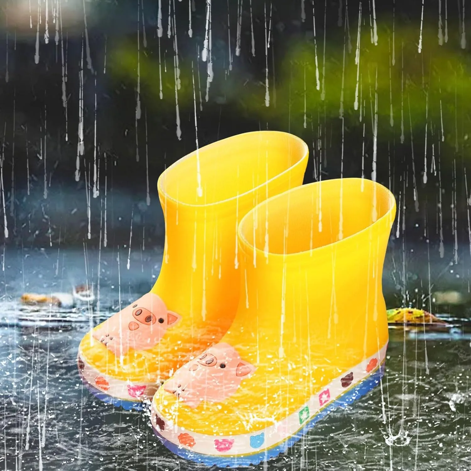 IWIHMIV Rain Boots for Boys Toddler Rain Boots Baby Rain Boots Short Rain Boots for Toddler Lightweight And Waterproof Rain Boots