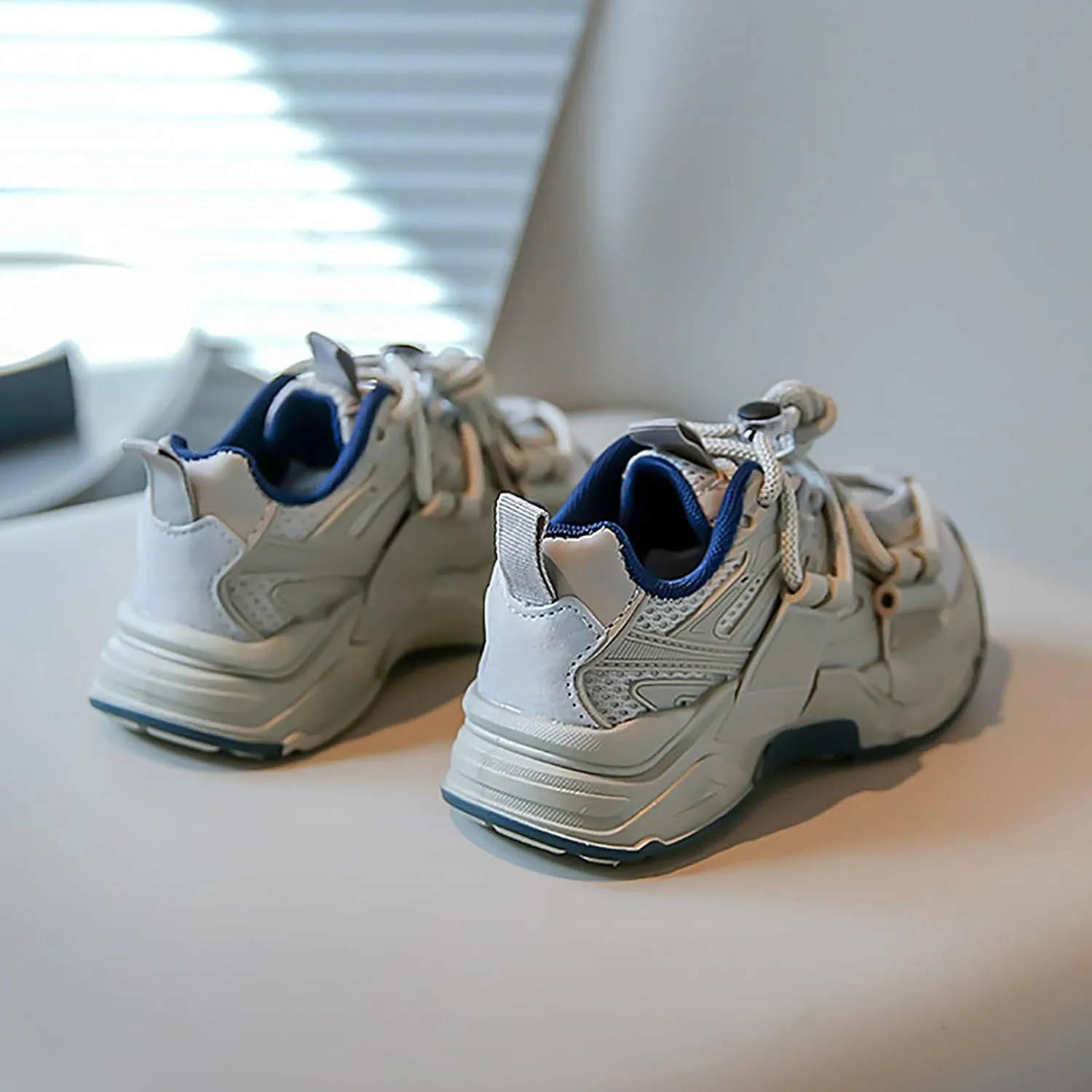 IWIHMIV Running Shoes for Girls Boys Outdoor Lace-up Breathable Comfortable Sports Tennis Shoes