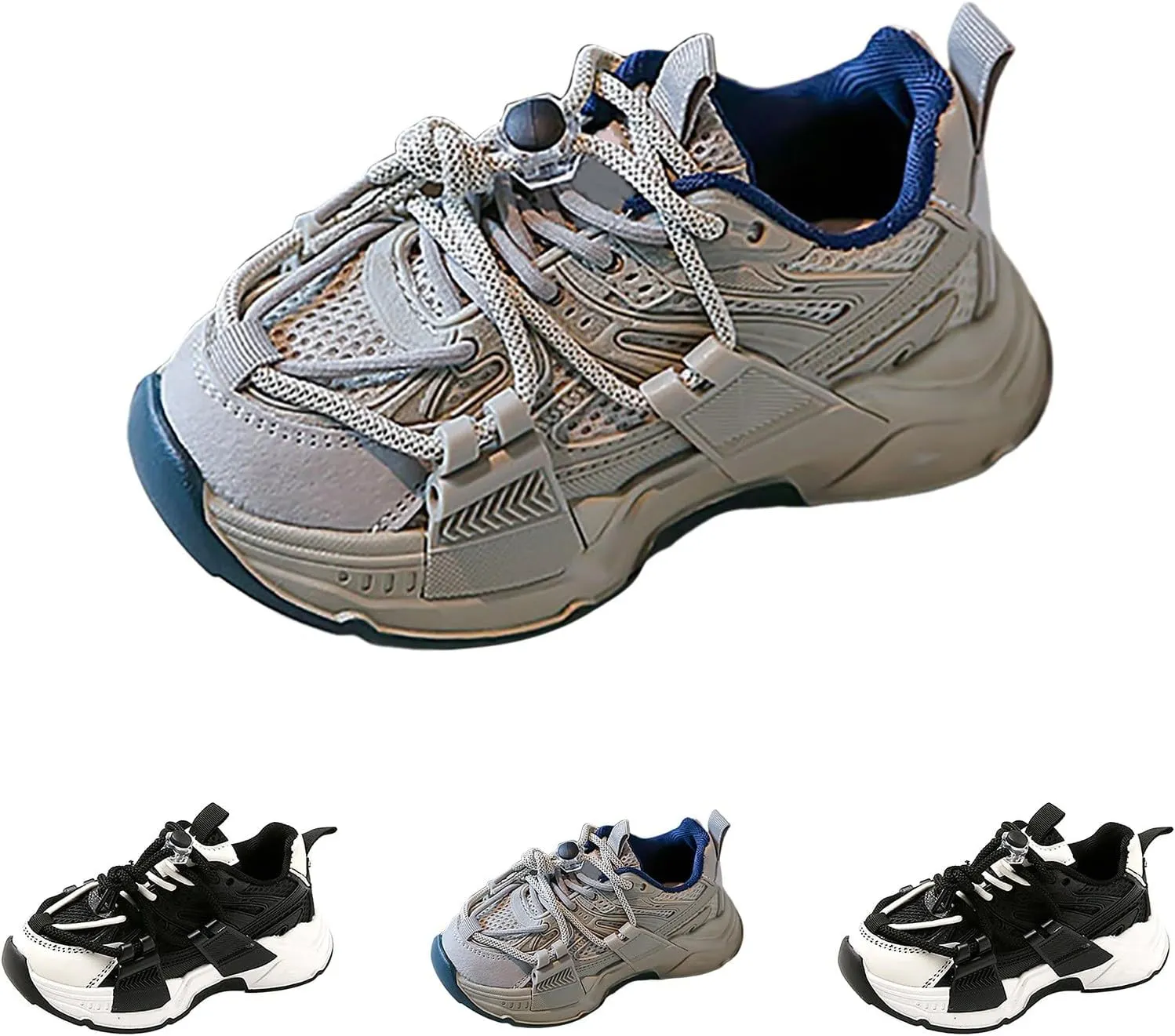 IWIHMIV Running Shoes for Girls Boys Outdoor Lace-up Breathable Comfortable Sports Tennis Shoes