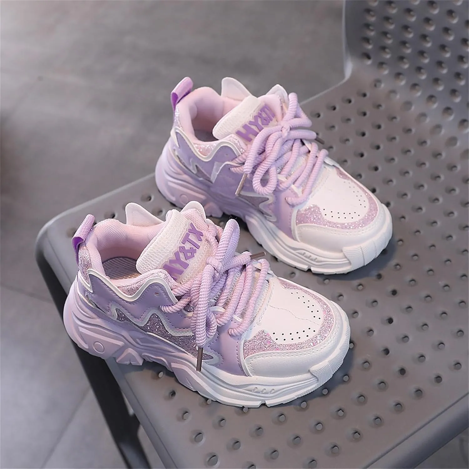 IWIHMIV Running Shoes for Girls Kids Sneakers for Boys Toddler Breathable Athletic Tennis Shoes Lightweight Comfy Walking Shoes