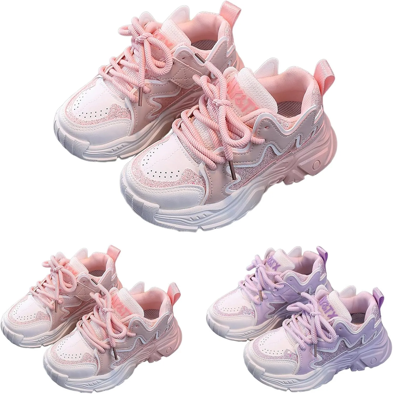 IWIHMIV Running Shoes for Girls Kids Sneakers for Boys Toddler Breathable Athletic Tennis Shoes Lightweight Comfy Walking Shoes