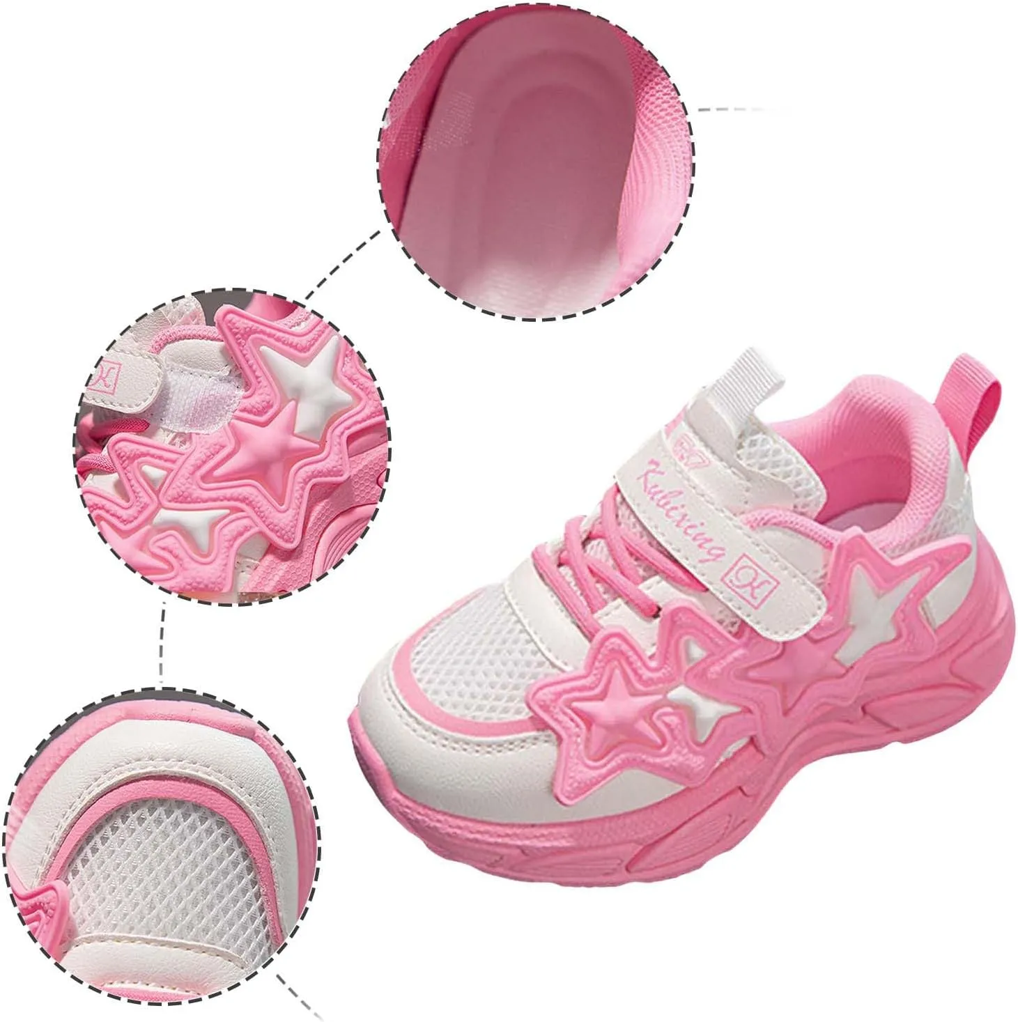 IWIHMIV Toddler Boy Tennis Shoes Girl Sneakers Kids Athletic Running Shoes Breathable Flat Bottom Walking Sneakers