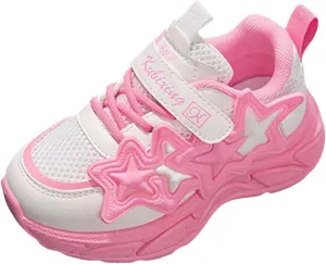 IWIHMIV Toddler Boy Tennis Shoes Girl Sneakers Kids Athletic Running Shoes Breathable Flat Bottom Walking Sneakers