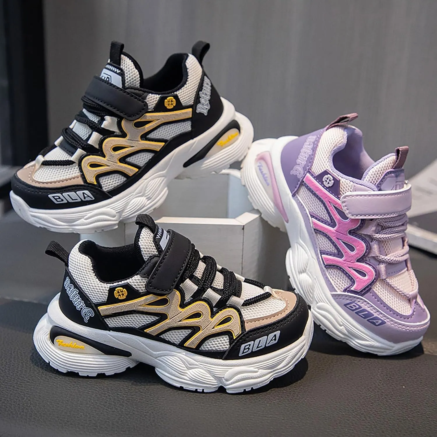 IWIHMIV Toddler Girl Sneakers Boys Athletic Running Sports Sneakers Breathable Tennis Shoes Casual Lightweight Walking Shoes