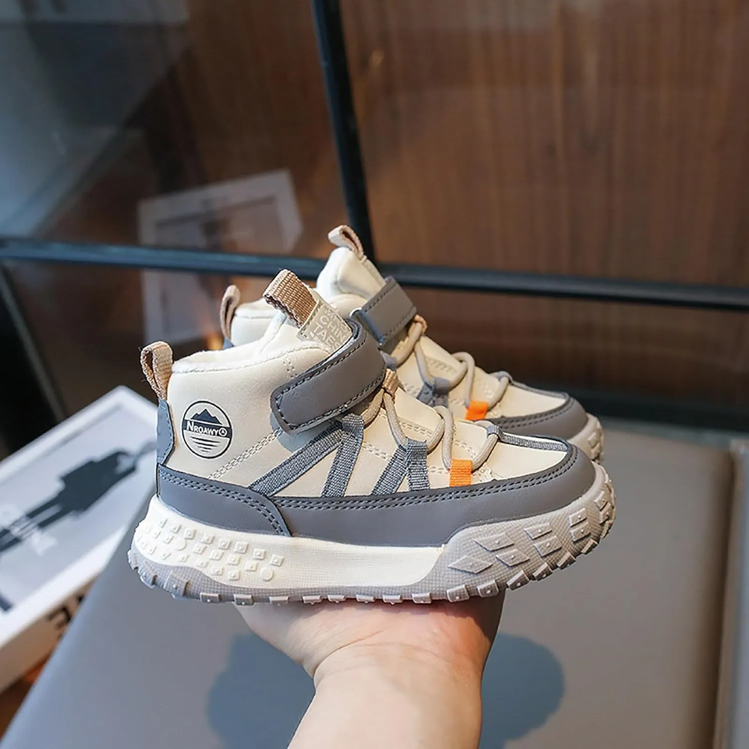 IWIHMIV Toddler Girl Tennis Shoes Winter Boys Girls Sneakers Kids Cotton Warm Sports Running Walking Shoes for Toddler
