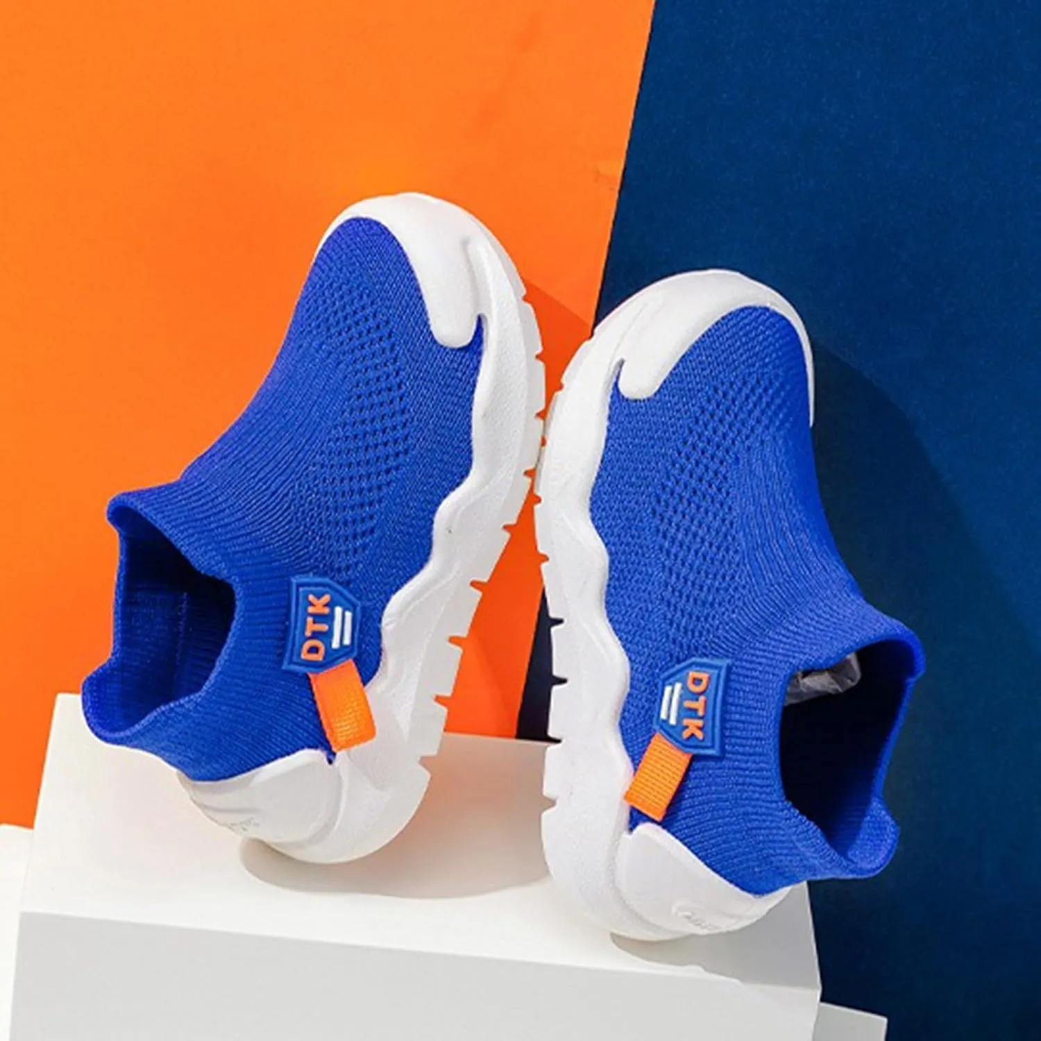 IWIHMIV Toddler Tennis Shoes Boys Girls Sneakers Knitted Sports Shoes Breathable Lightweight Running Shoes Casual Athletic Shoes