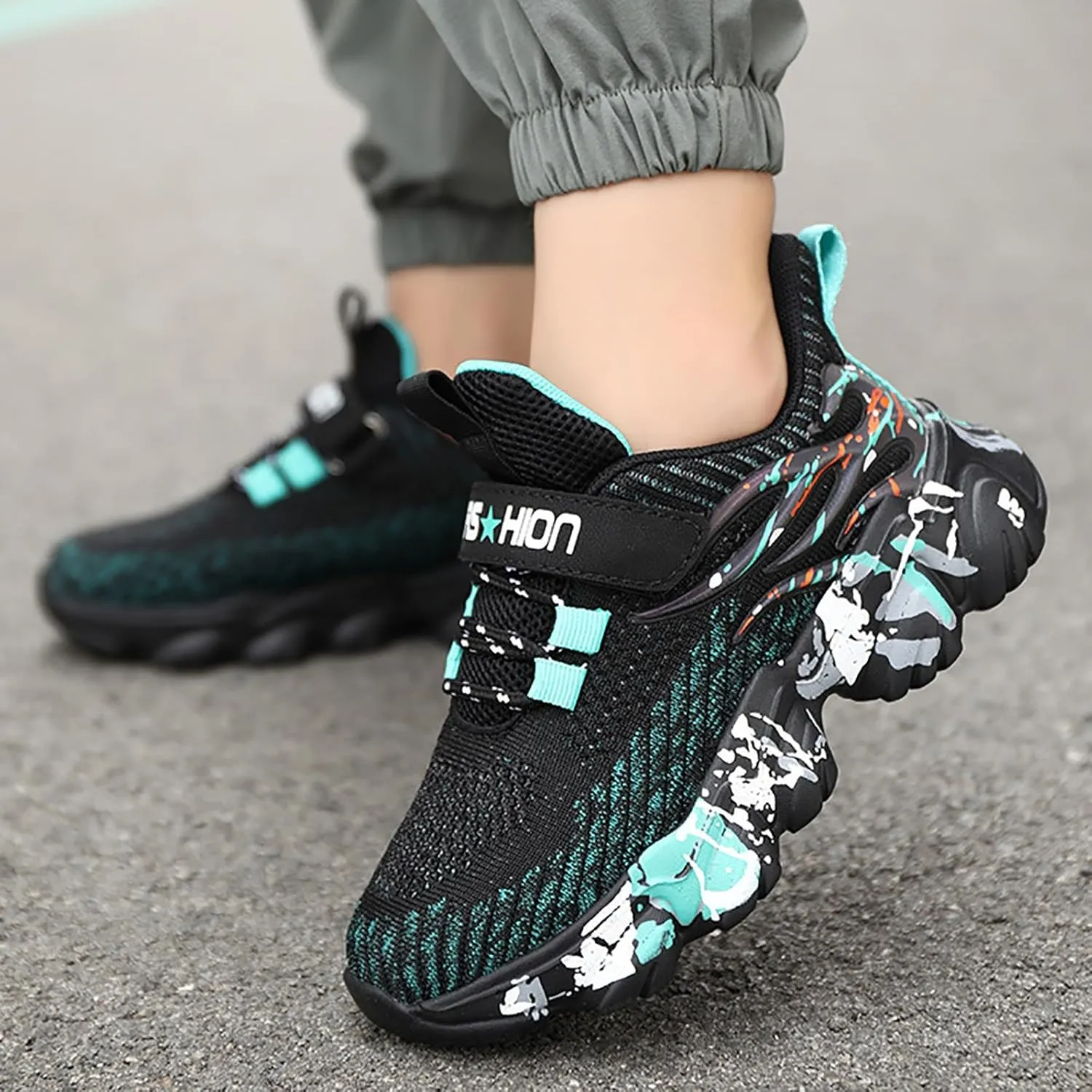 IWIHMIV Toddler Tennis Shoes Breathable Kids Athletic Slip On Sneakers Comfortable Running Shoes for Boys and Girls