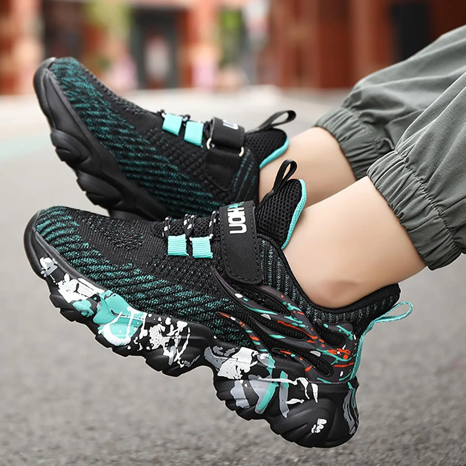 IWIHMIV Toddler Tennis Shoes Breathable Kids Athletic Slip On Sneakers Comfortable Running Shoes for Boys and Girls