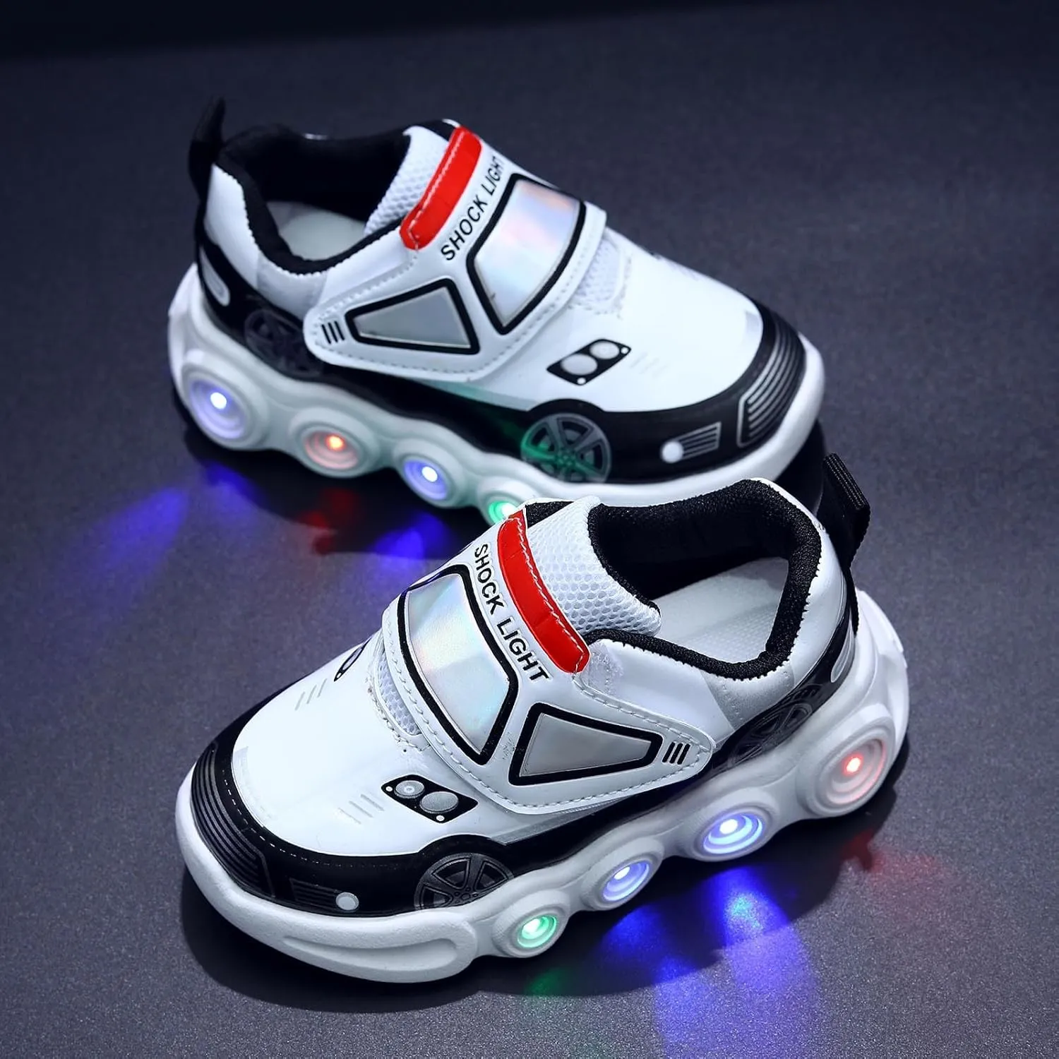 IWIHMIV Waterproof Tennis Shoes for Boys Girls Non Slip Light Up Sports Athletic Shoes Casual Running Shoes