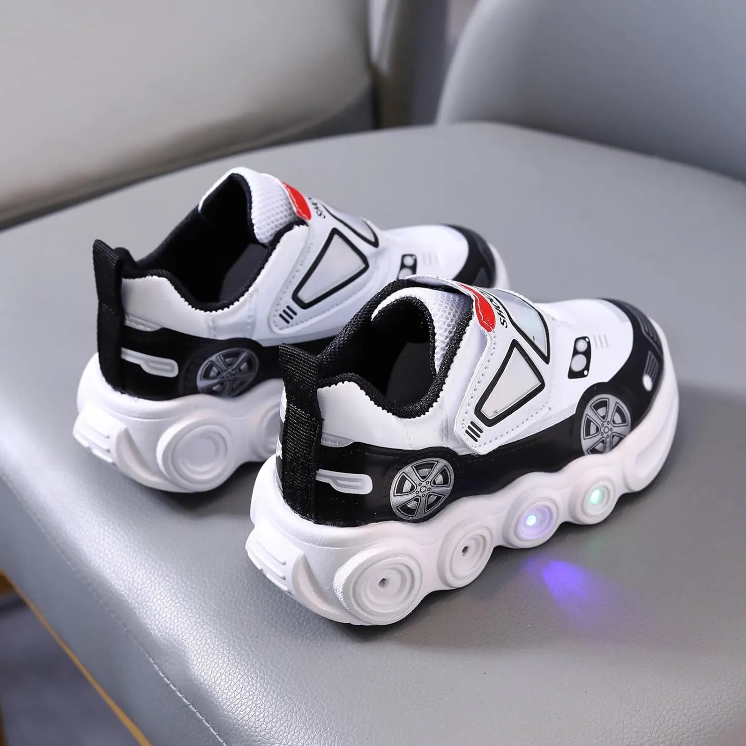 IWIHMIV Waterproof Tennis Shoes for Boys Girls Non Slip Light Up Sports Athletic Shoes Casual Running Shoes