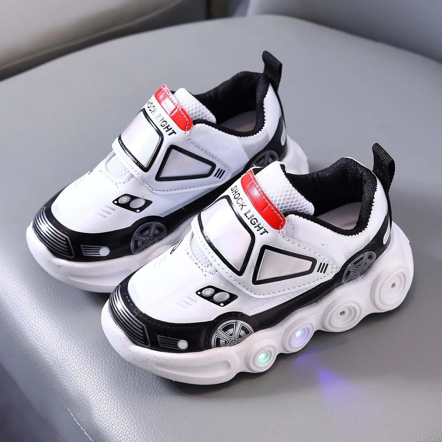 IWIHMIV Waterproof Tennis Shoes for Boys Girls Non Slip Light Up Sports Athletic Shoes Casual Running Shoes