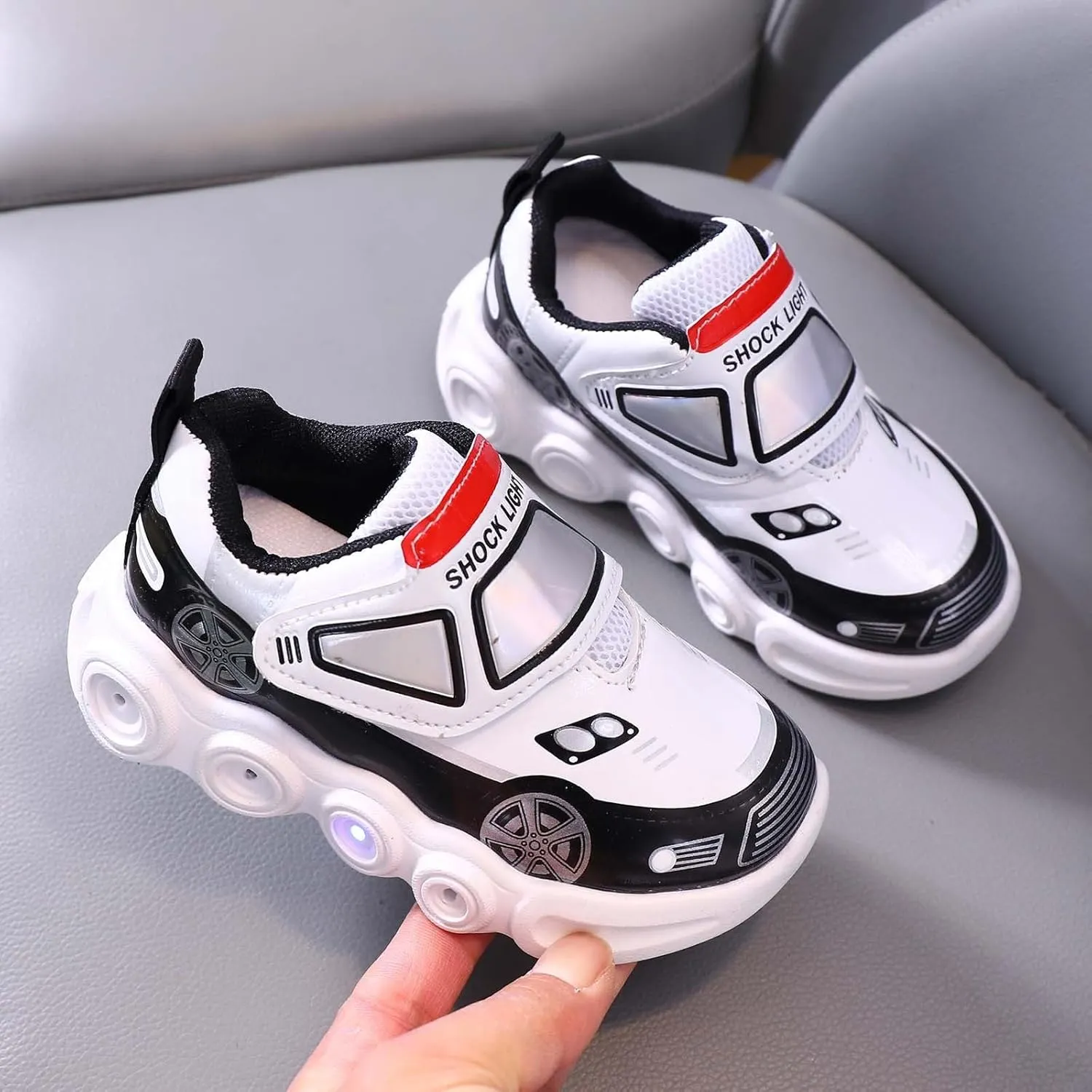 IWIHMIV Waterproof Tennis Shoes for Boys Girls Non Slip Light Up Sports Athletic Shoes Casual Running Shoes