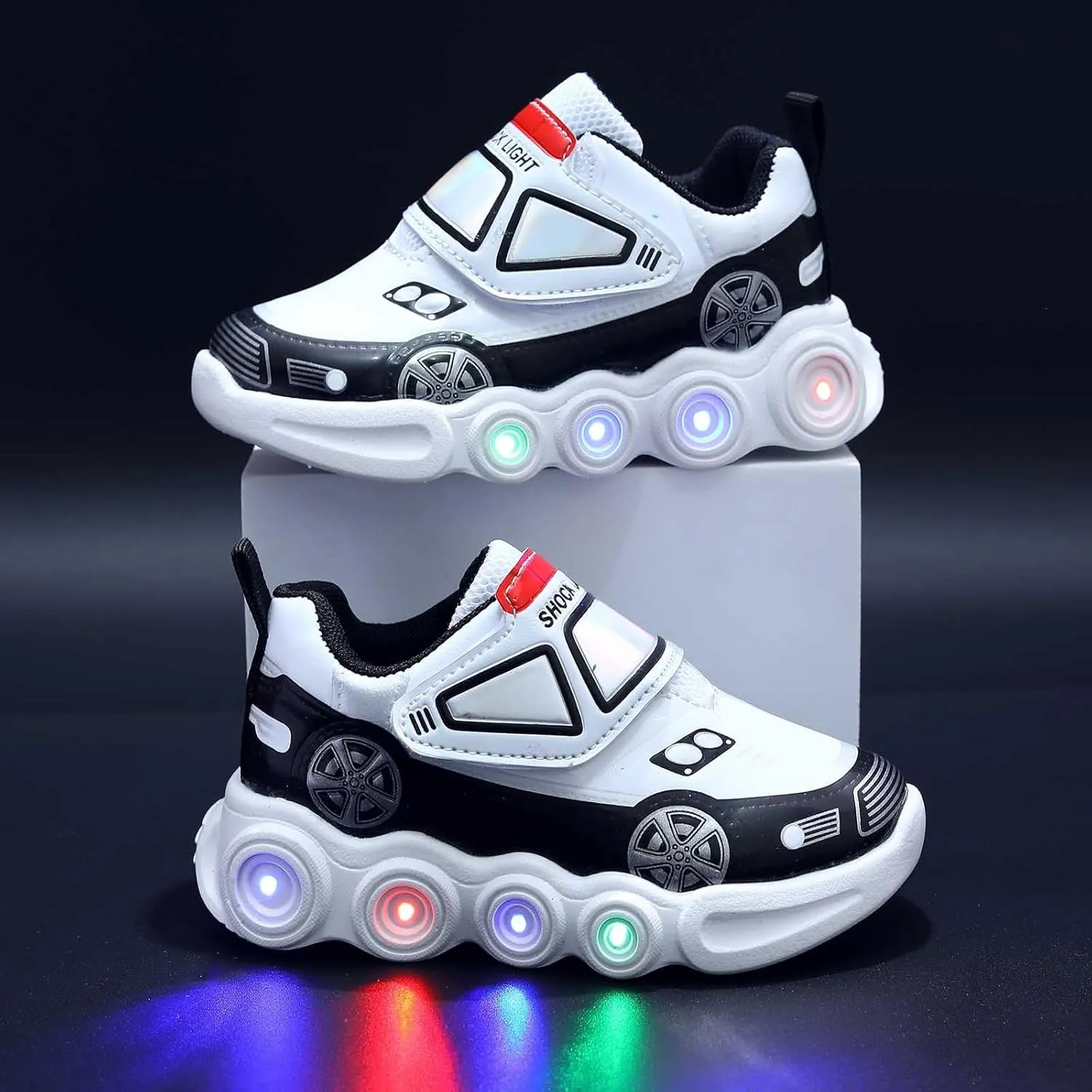 IWIHMIV Waterproof Tennis Shoes for Boys Girls Non Slip Light Up Sports Athletic Shoes Casual Running Shoes