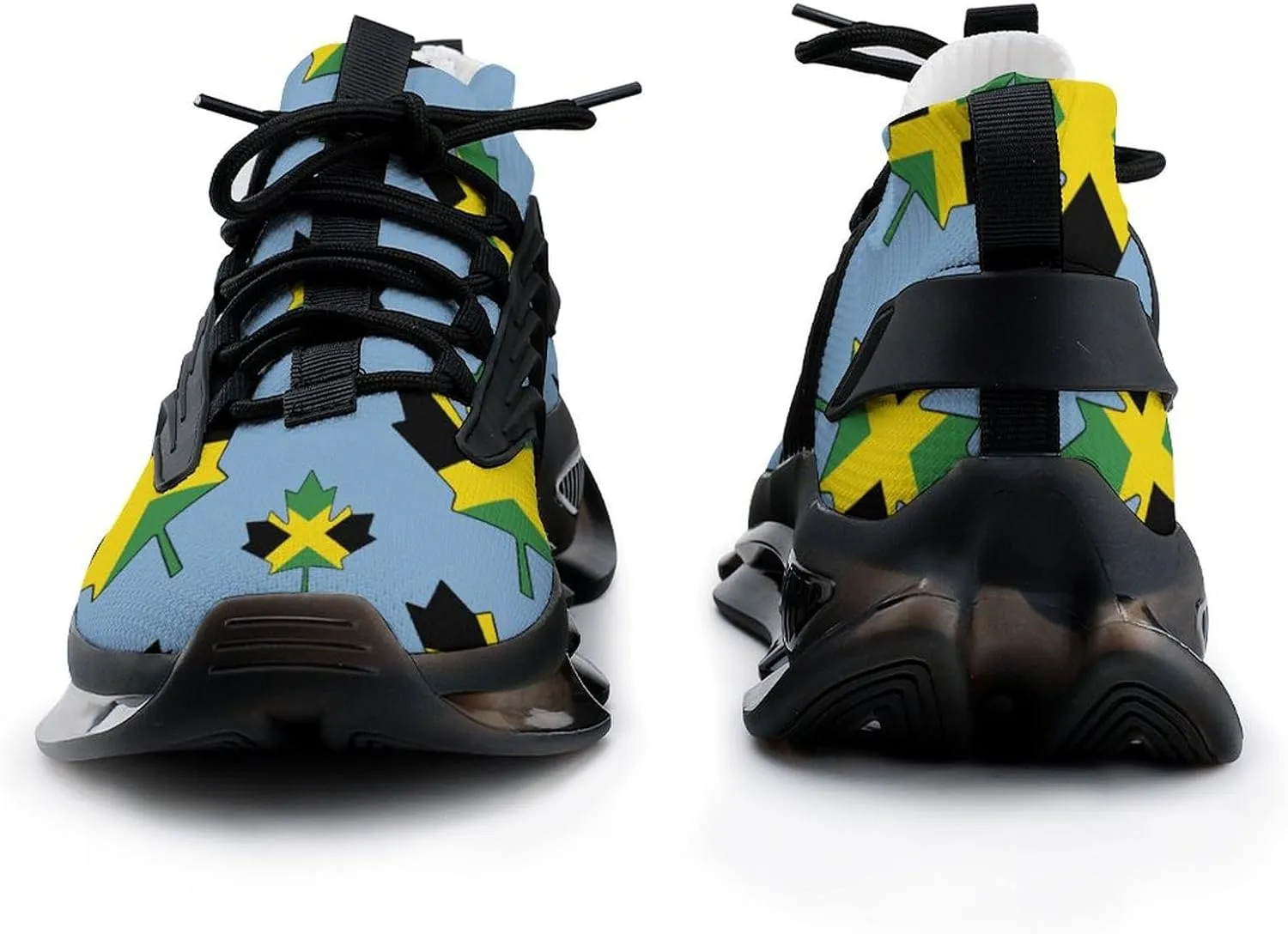 Jamaican Maple Flag Walking Shoes for Men Lightweight Tennis Fashion Elastic Sports Shoes Cushion Basketball Shoes